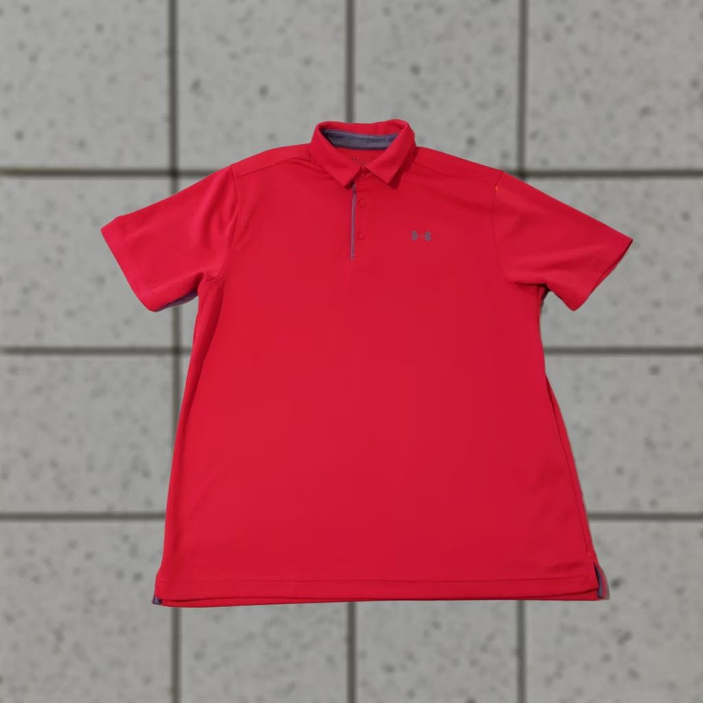 Under Armour Mens Red Polo Shirt L Large Athletic Golf Under Armour Size US L / EU 52-54 / 3 - 1 Thumbnail