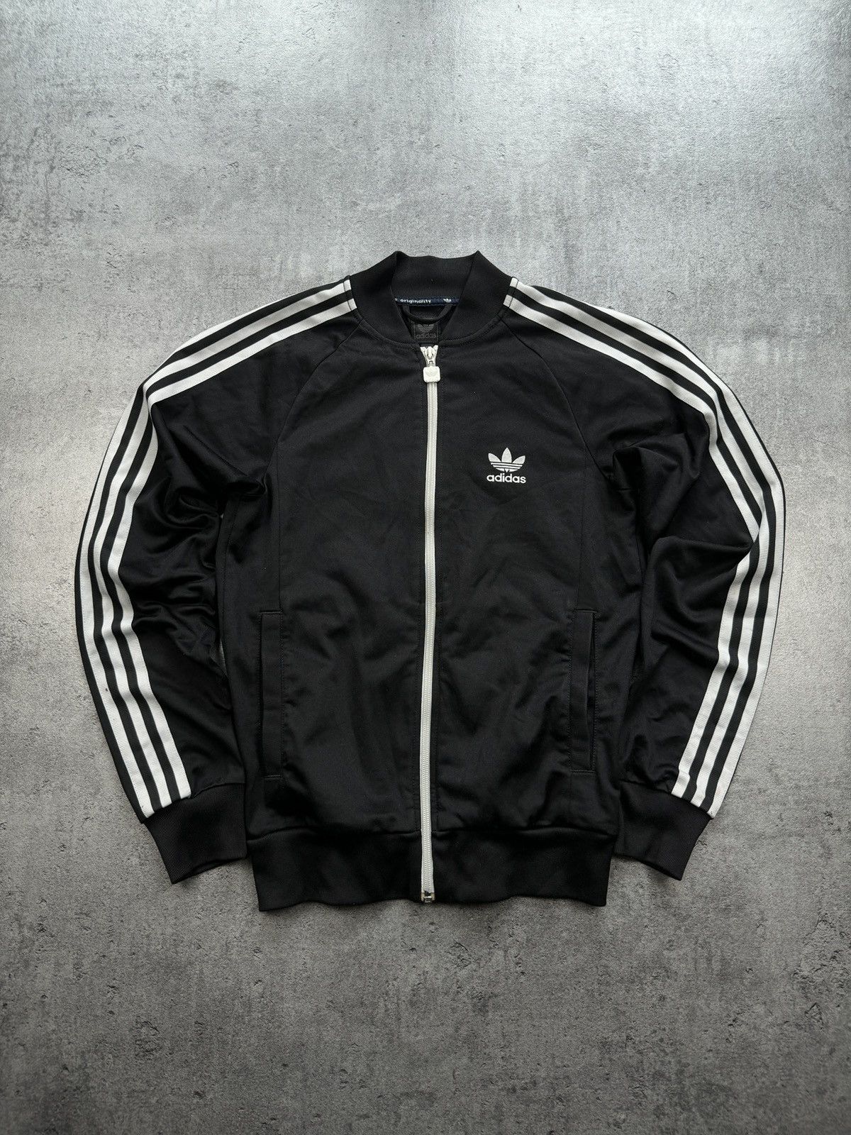 Adidas × Vintage Adidas 3 Stripes Vintage zip black logo boxy rap skate y2k Size US XS / EU 42 / 0 - 1 Thumbnail