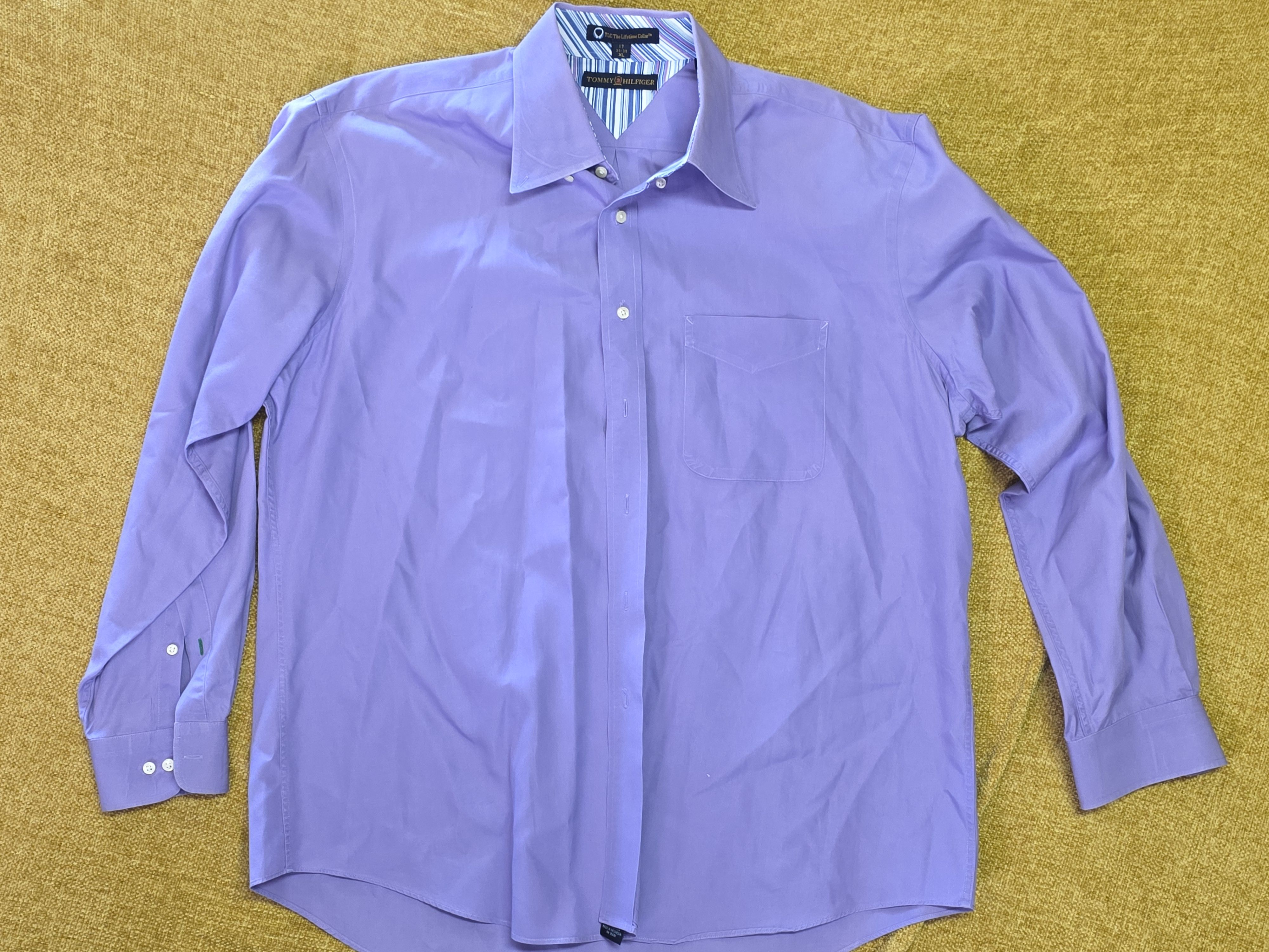 Tommy Hilfiger Tommy Hilfiger TLC Purple Dress Shirt Tall XL 17 34/35 Size US XL / EU 56 / 4 - 1 Thumbnail