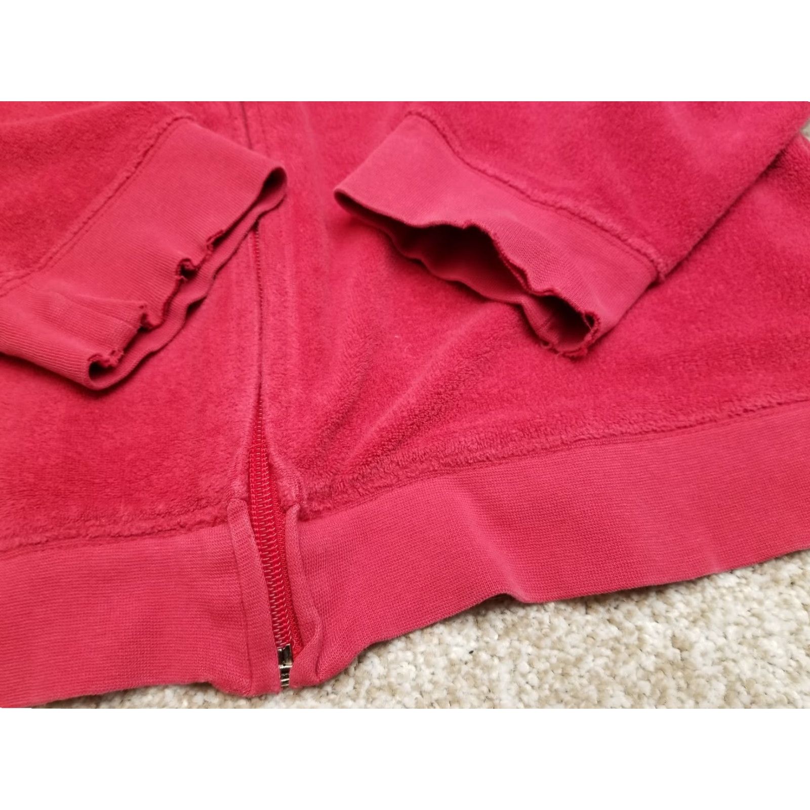 Denim & Co. VINTAGE Denim & Co Jacket Womens M Red Cotton Blend Fleece Zip Casual Long Sleeve Size M / US 6-8 / IT 42-44 - 5 Thumbnail