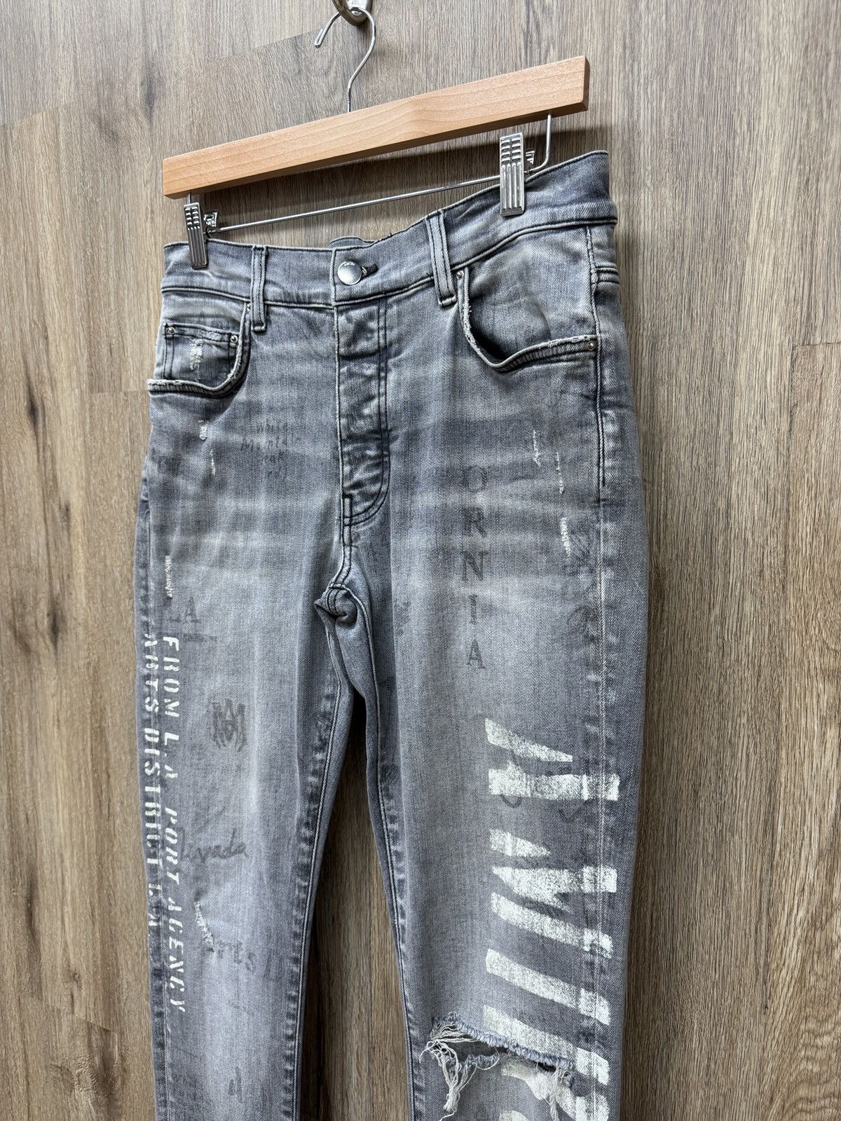 Amiri Amiri Denim Stencil Grey Jeans Size US 30 / EU 46 - 4 Thumbnail