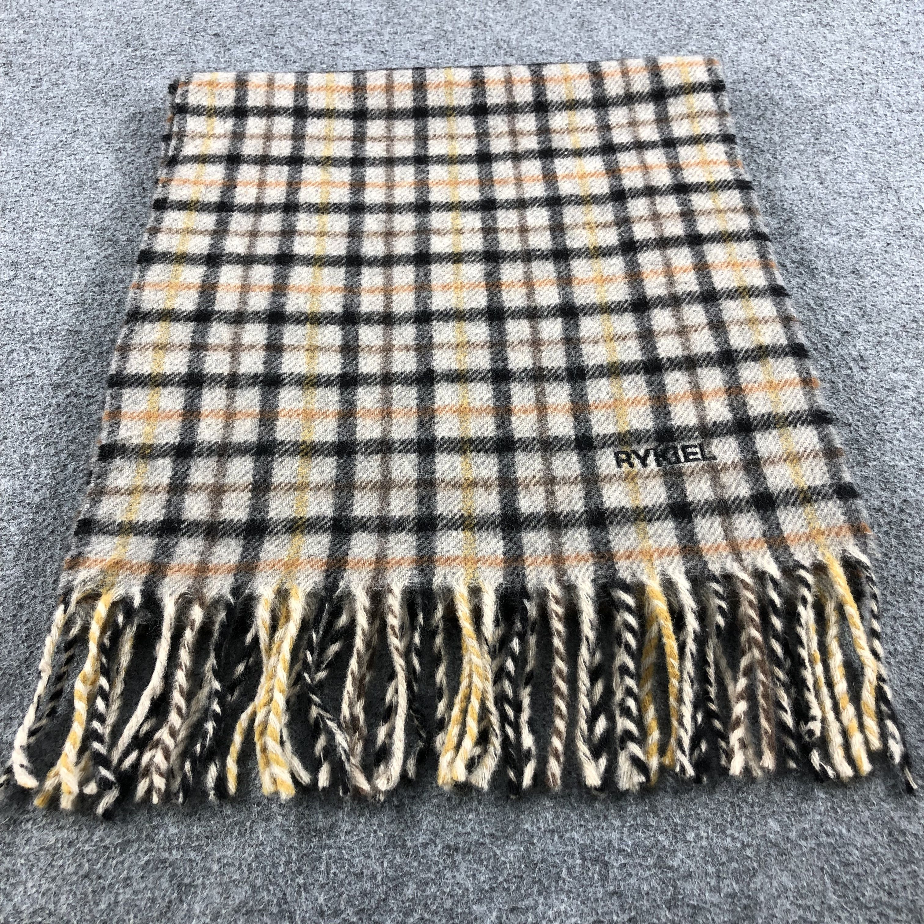 Sonia Rykiel Rykiel Homme Gingham Wool Scarf Muffler V682 Size ONE SIZE - 2 Thumbnail