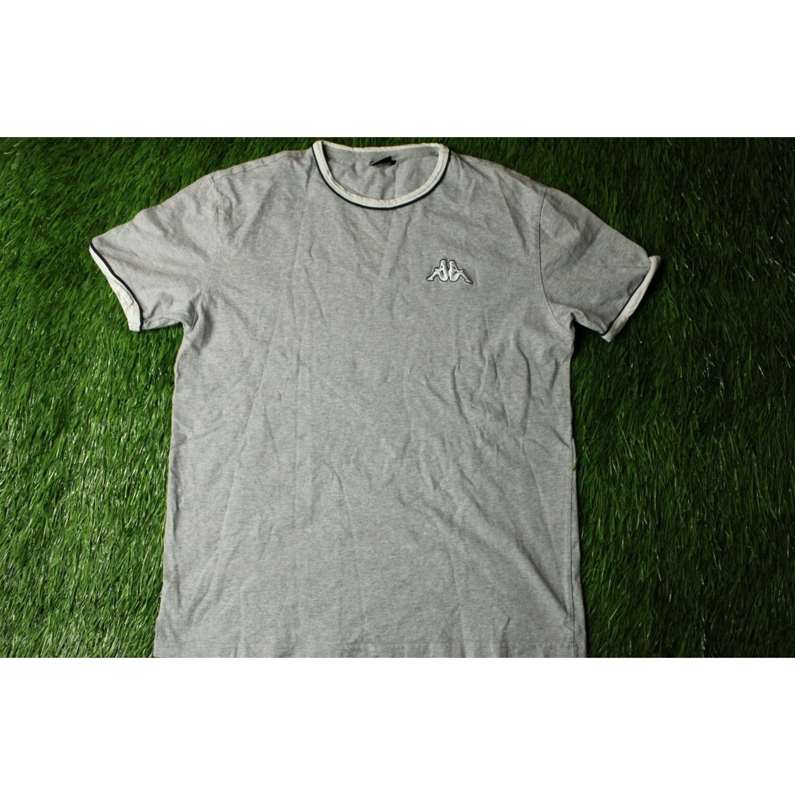 Kappa Kappa T-Shirt Shirt Men Short Sleeve Jersey Cotton Solid Gray White Navy Blue Size L Large Size US L / EU 52-54 / 3 - 2 Thumbnail