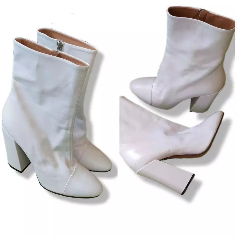 Dries Van Noten 17aw runway White Cowhide High Heels Size US 7 / IT 37 - 6 Thumbnail