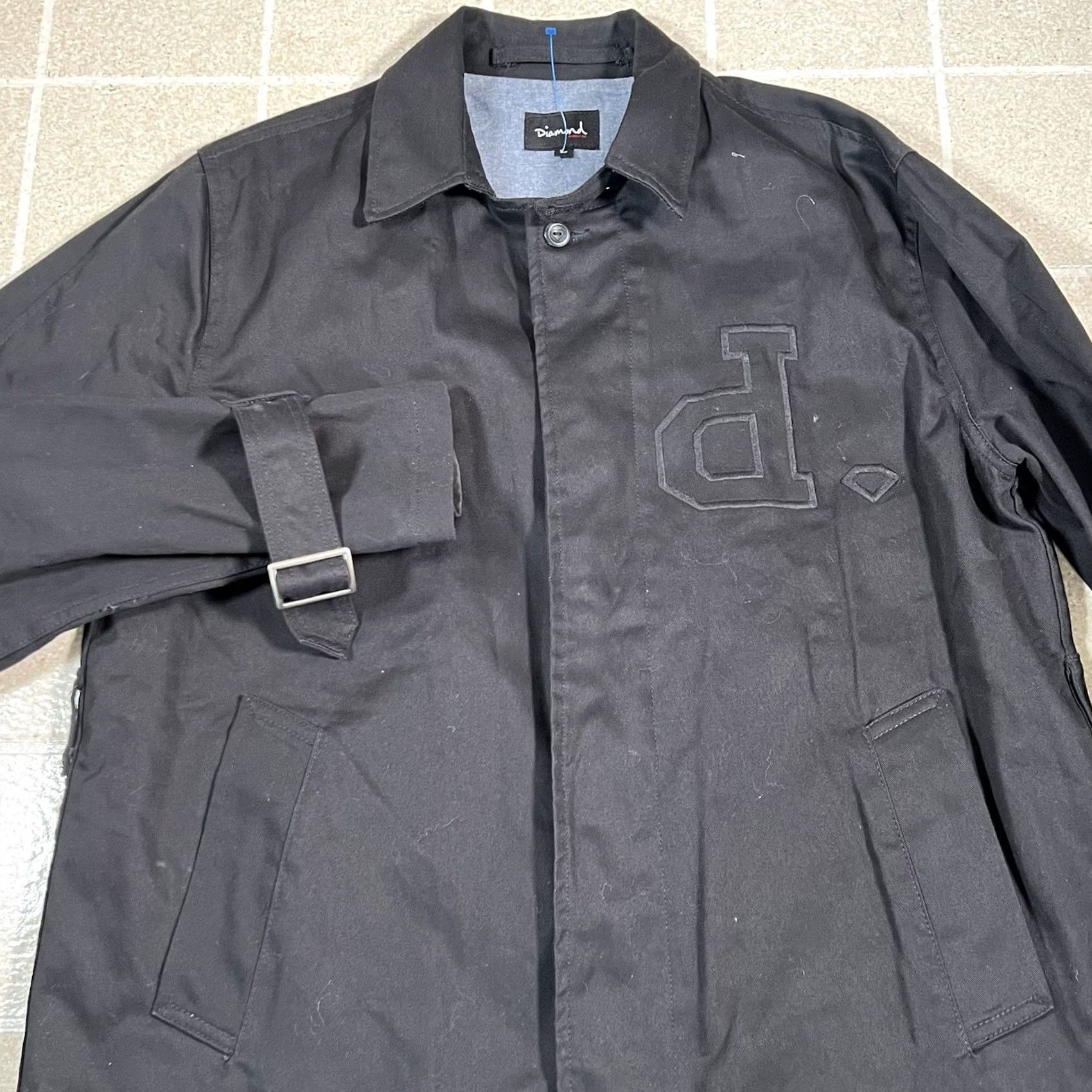 Diamond Supply Co. Diamond Supply Co Jacket Men L Black Trench Coat Button Up Cotton Modern Style Size US L / EU 52-54 / 3 - 3 Thumbnail