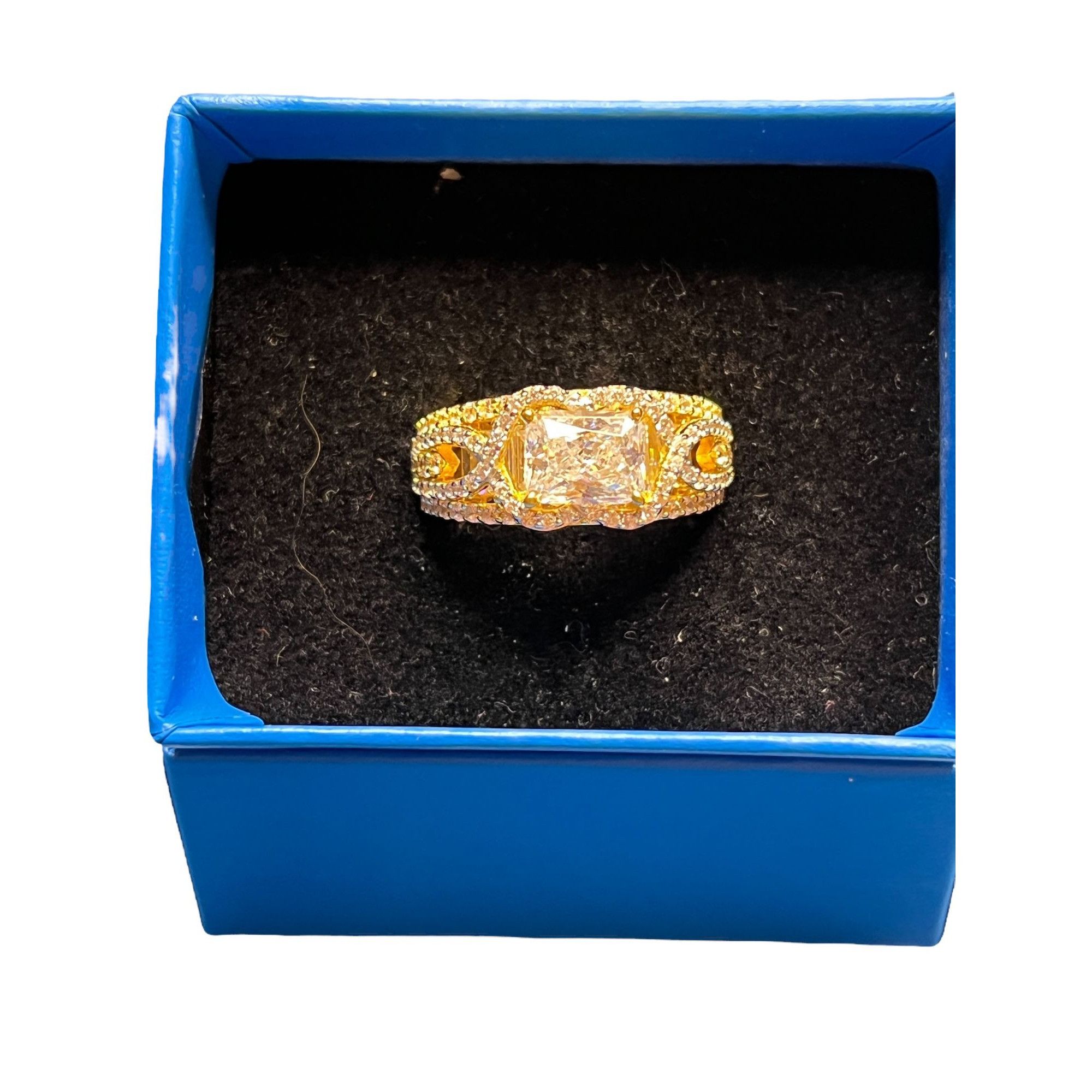 Other Palm Beach Jewelry Ring Gold Tone CZ Engagement Wedding Cock Size ONE SIZE - 1 Thumbnail