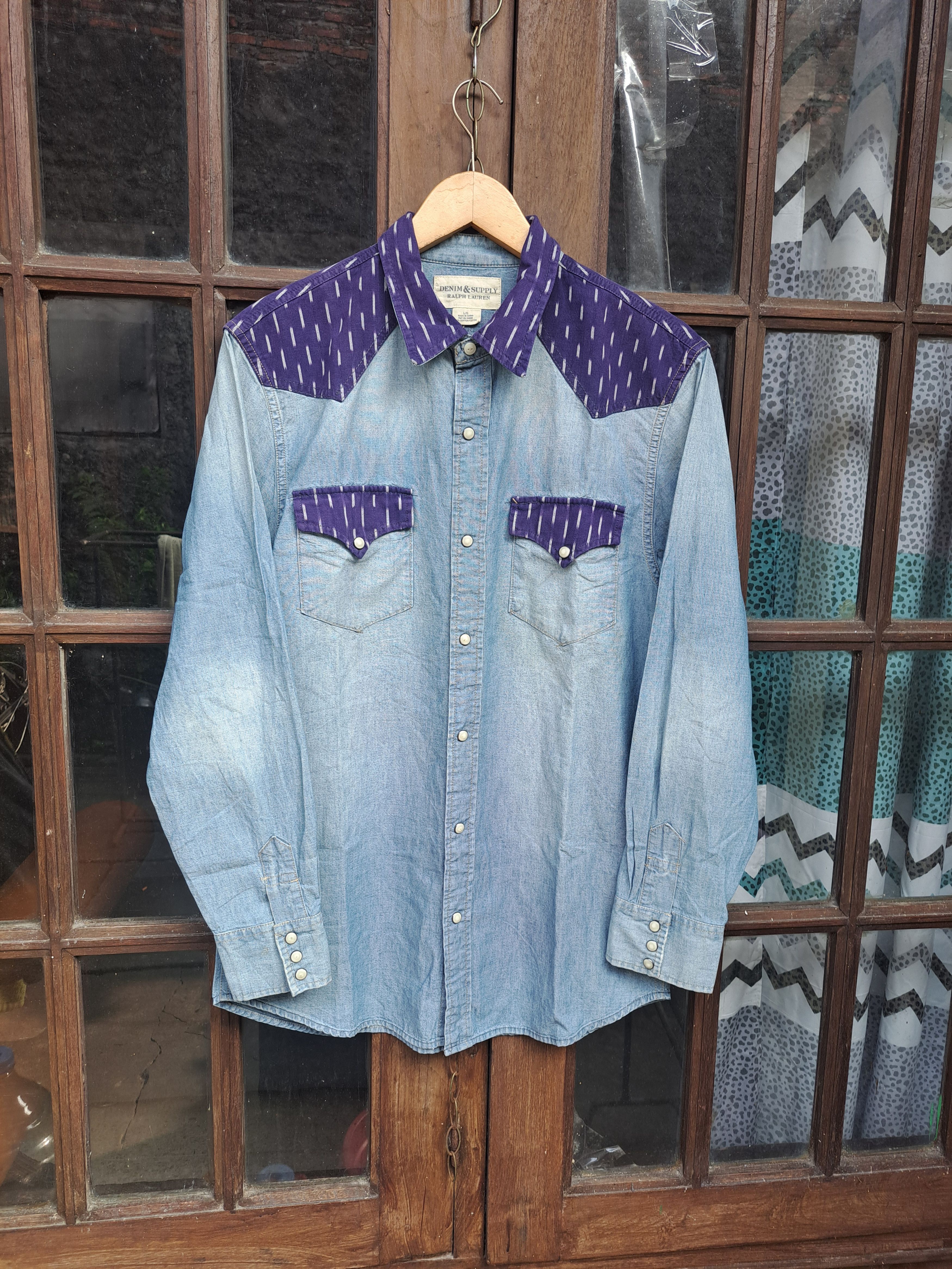 Denim & Supply Ralph Lauren Denim & Supply Ralph Lauren Western Shirt Denim Mens L Size US L / EU 52-54 / 3 - 1 Thumbnail