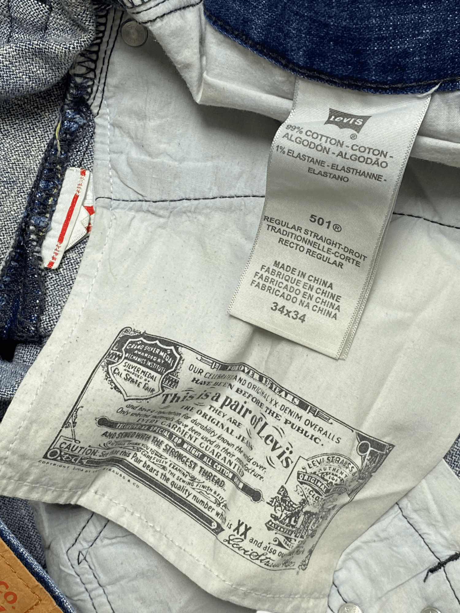Jean Vintage LEVI'S 501 W34 L34 Straight Baggy Classic Blue Jeans Size US 34 / EU 50 - 13 Thumbnail