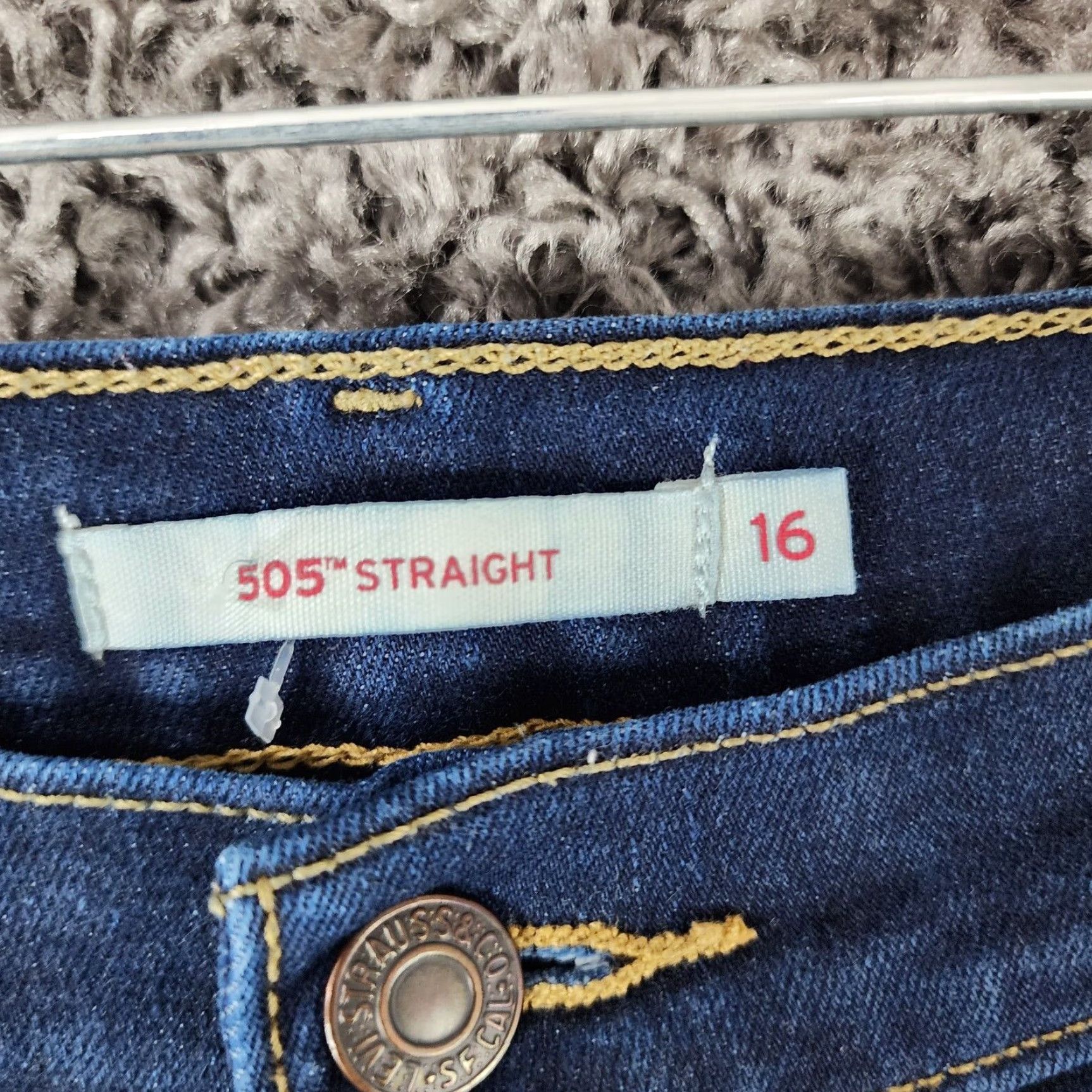 Levi's LEVI'S 505 Dark Wash Straight Jeans Size 16 Womens Blue Size 38" / US 16 / IT 52 - 3 Thumbnail