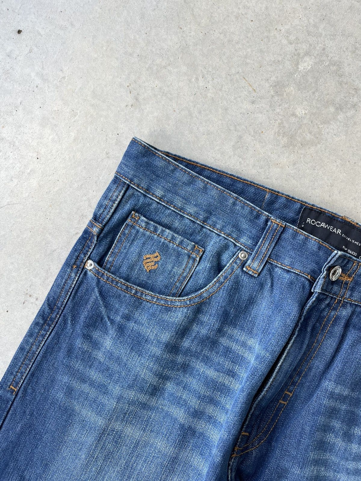 Rocawear Vintage Y2K Rocawear Embroidered Dark Wash Baggy Jeans Size US 38 / EU 54 - 5 Thumbnail