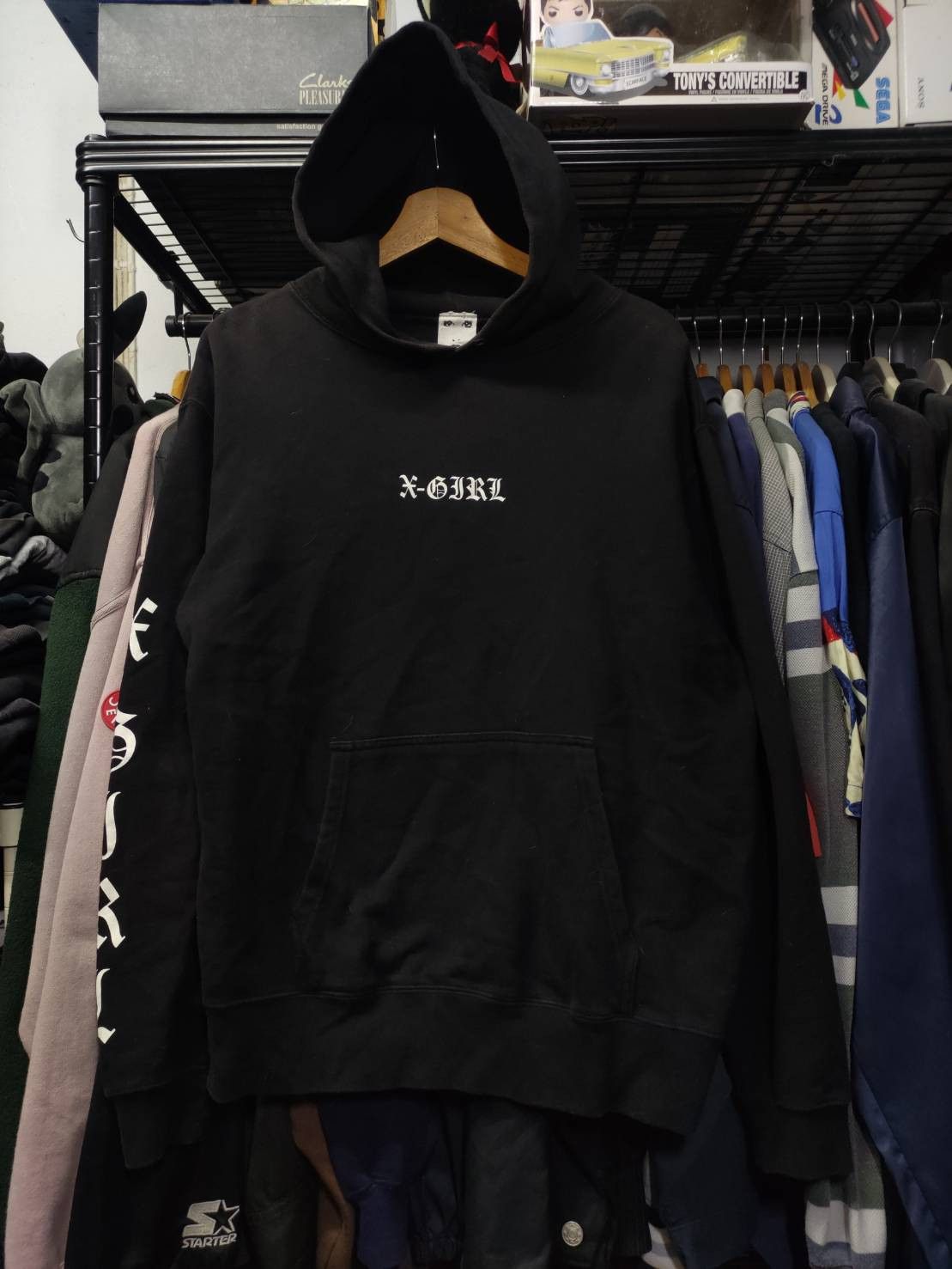 X-Girl Vtg X-Girl " Old English Font " Hoodie Size L / US 10 / IT 46 - 1 Thumbnail