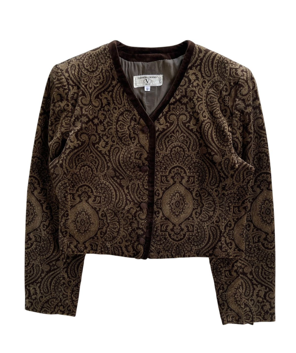 Valentino Valentino Garavani Paisley Cropped Velvet Jacket Size M / US 6-8 / IT 42-44 - 1 Thumbnail