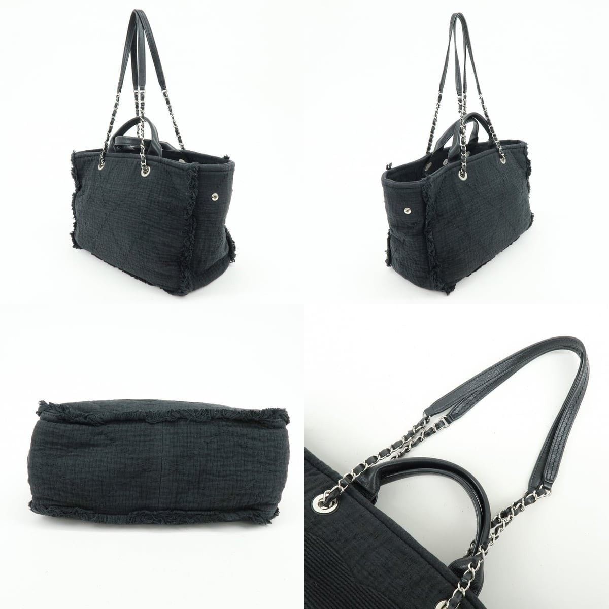 Chanel Chanel Deauville Canvas Tote Black Size ONE SIZE - 3 Thumbnail