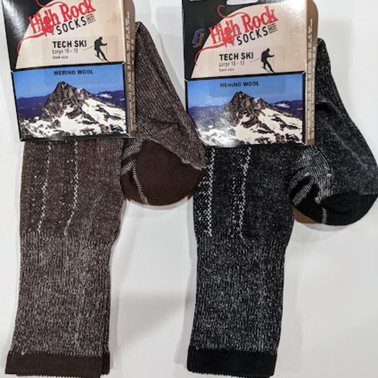 Other High Rock Socks - Tech Ski Socks - 2 Pairs Black - Large Size ONE SIZE - 1 Preview