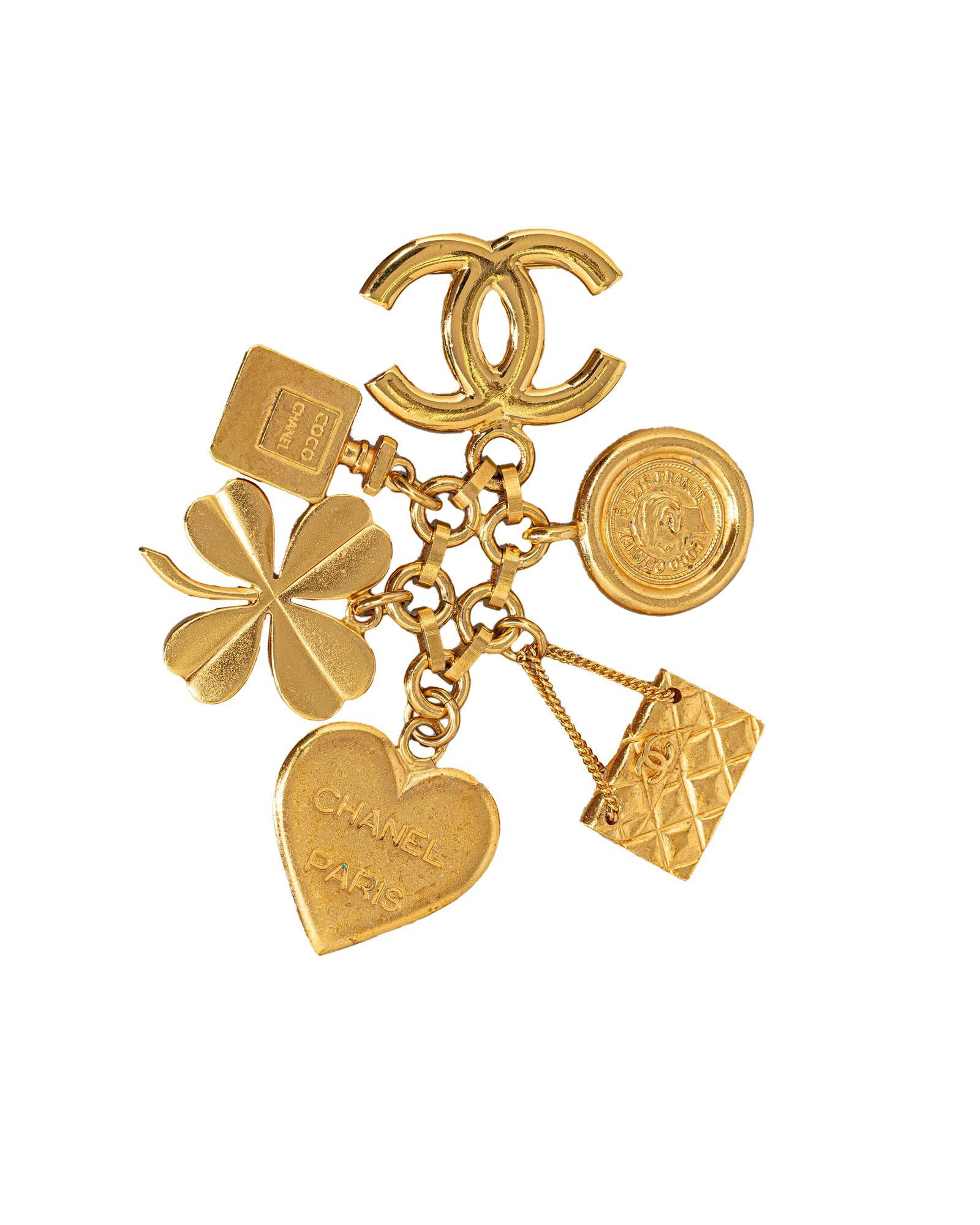 image of Chanel Metal Pin Brooch in Gold, Women's
