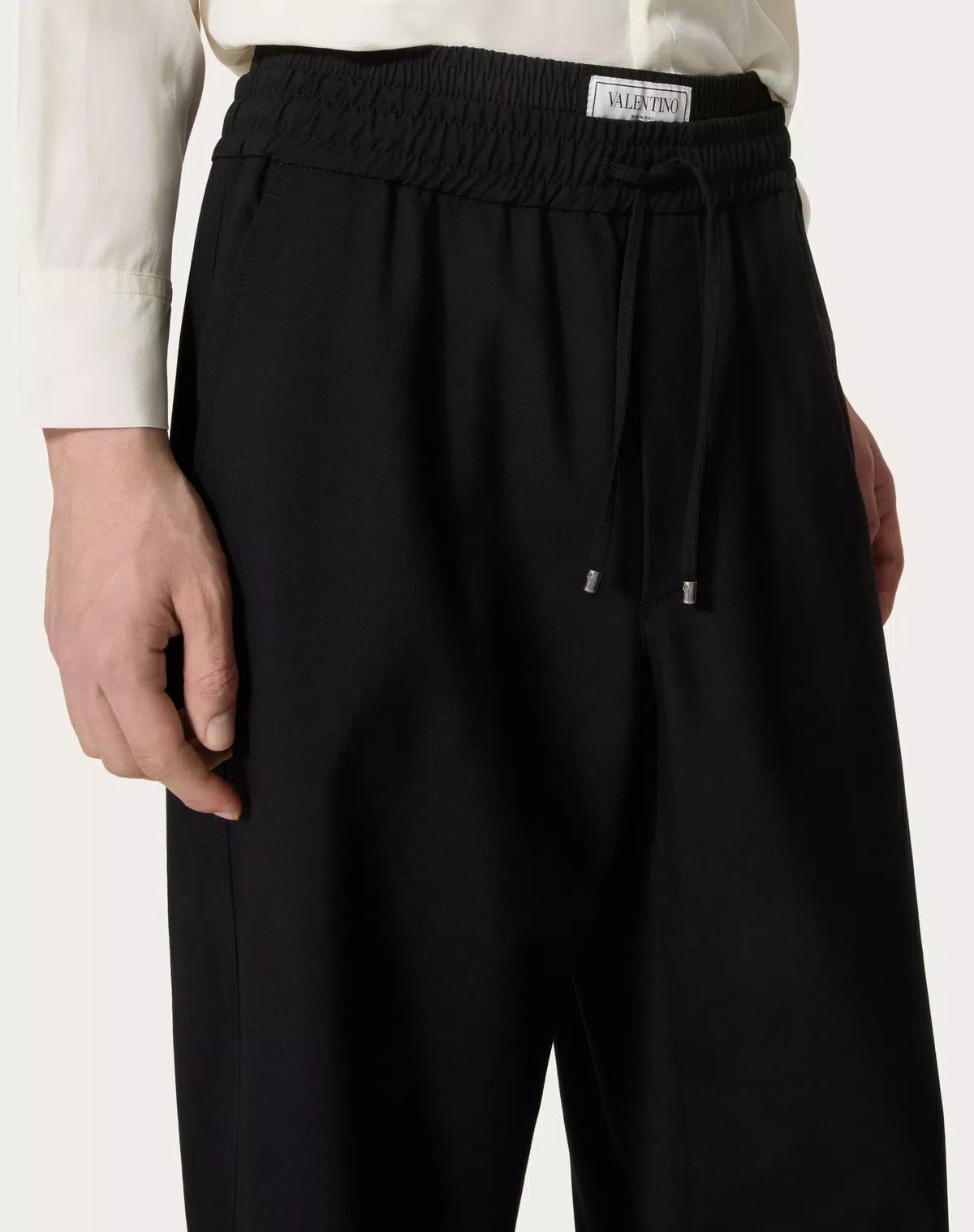Valentino oc11z0725 Light Wool Trousers in Black Size US 32 / EU 48 - 6 Thumbnail