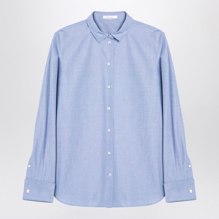 The Row o1d2blof1024 Cotton Shirt in Light Blue Size S / US 4 / IT 40 - 1 Thumbnail
