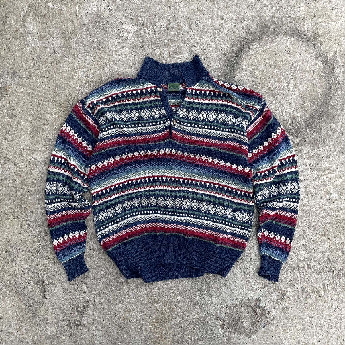 Vintage Vintage Knit Sweater Zip 1/4 Abstract Logo Norway Style USA Size US XL / EU 56 / 4 - 1 Thumbnail
