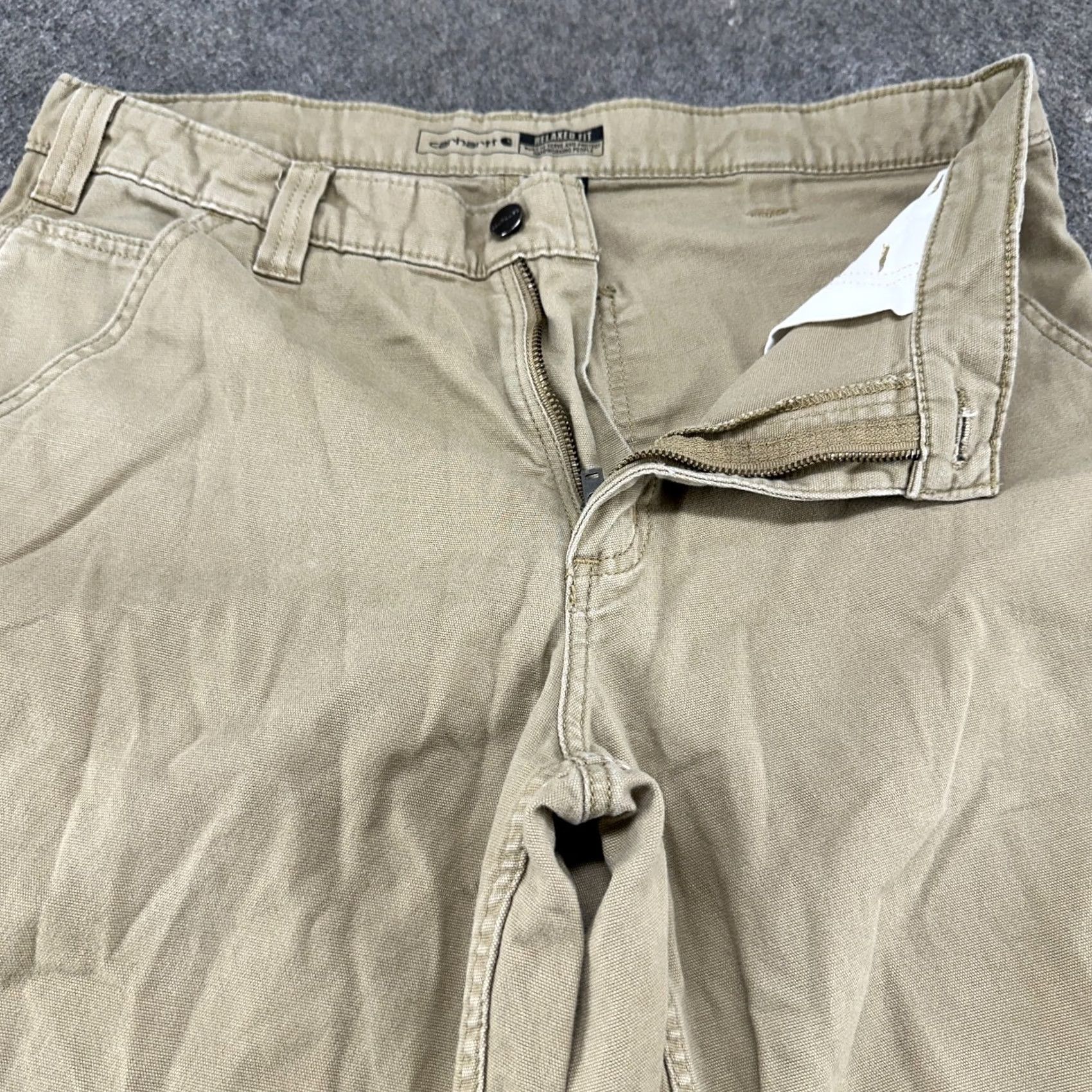 Carhartt VINTAGE Carhartt Pants Mens 34x32 Brown Tan Straight Cotton Stretch Relaxed Rugged Flex Shirt? Size US 34 / EU 50 - 2 Thumbnail