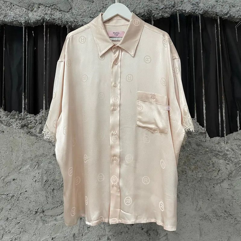 Martine Rose Martine Rose Pink Silk Short Sleeve Shirt 0089 Size XS / US 0-2 / IT 36-38 - 1 Thumbnail