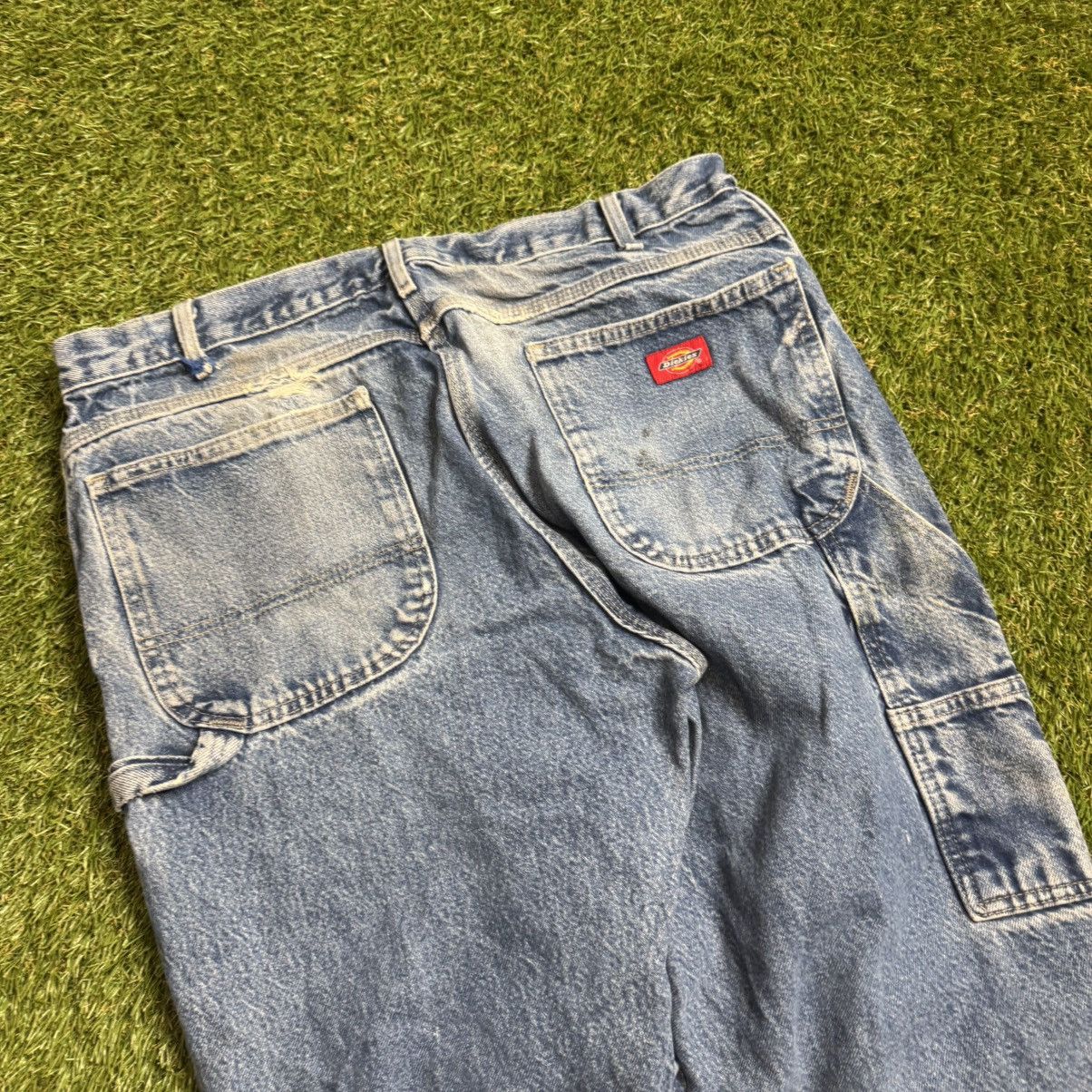 Dickies Vintage 00s Faded Blue Dickies Baggy Blue Carpenter Jeans Size US 32 / EU 48 - 2 Thumbnail