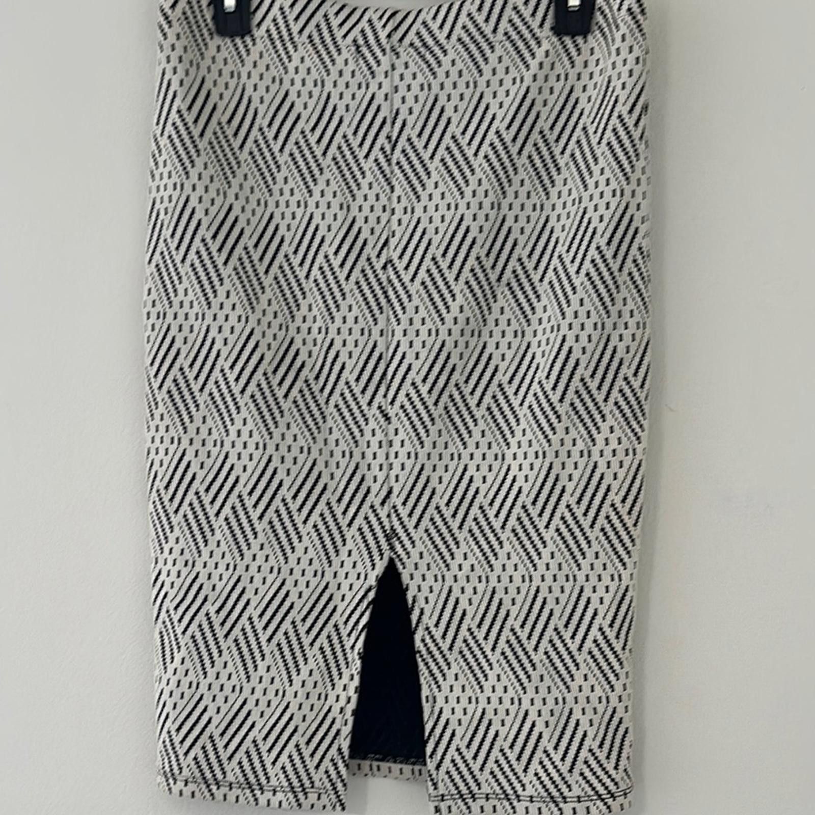 Forever 21 Forever 21 Black and White Pencil Skirt Knee-Length Workwear Size 36" / US 14 / IT 50 - 3 Thumbnail