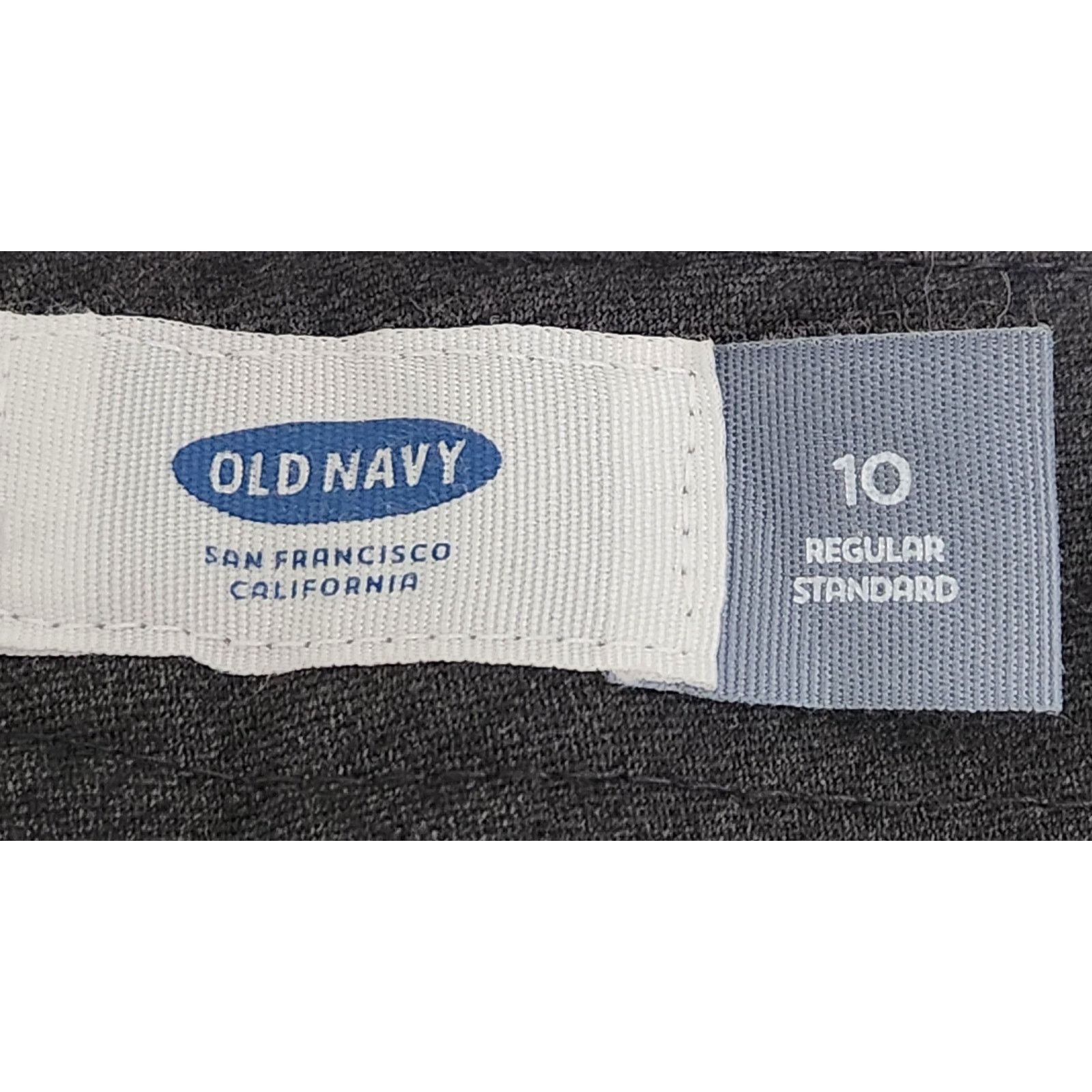Old Navy Old Navy Gray Black Charcoal Flat Front Dress Pants 10R Size 32" / US 10 / IT 46 - 4 Thumbnail