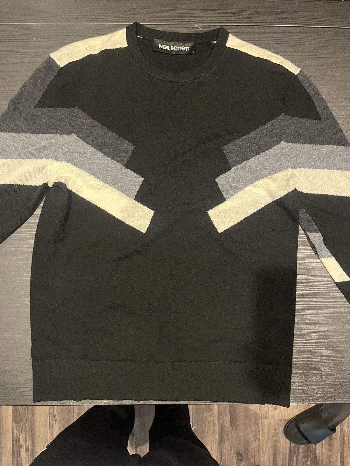image of Neil Barrett Graphic Sweater in Black, Men's (Size Medium)