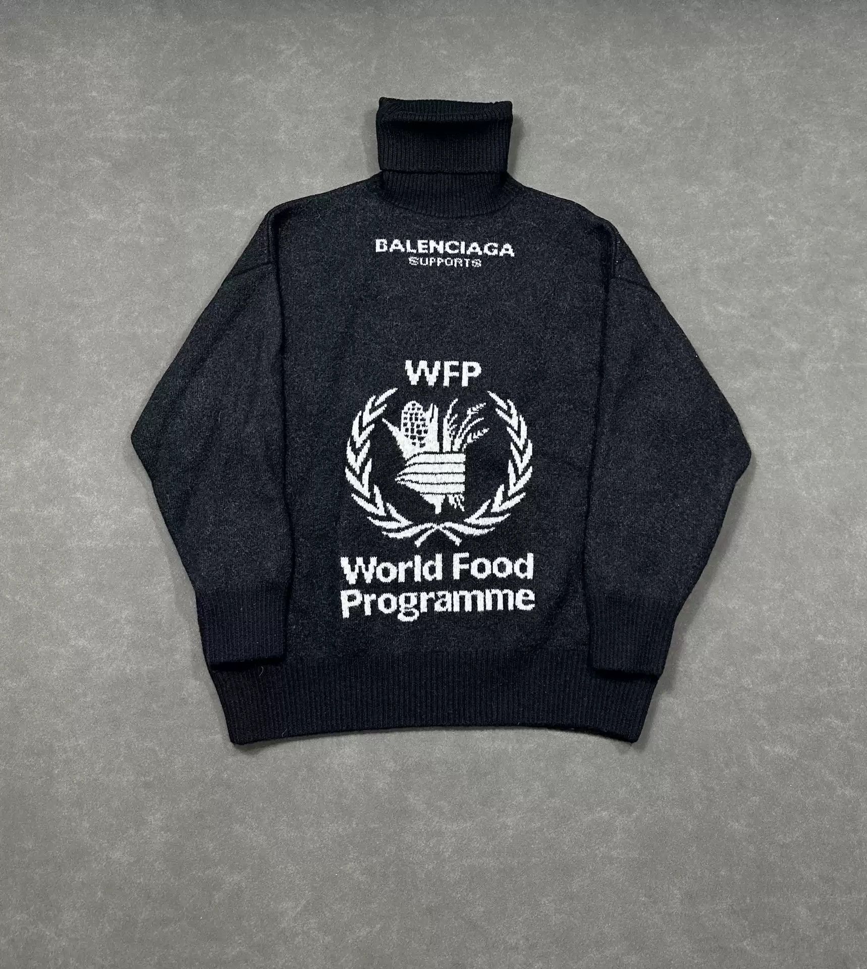 image of Balenciaga Wfp Wool Turtleneck in Black, Men's (Size XS)