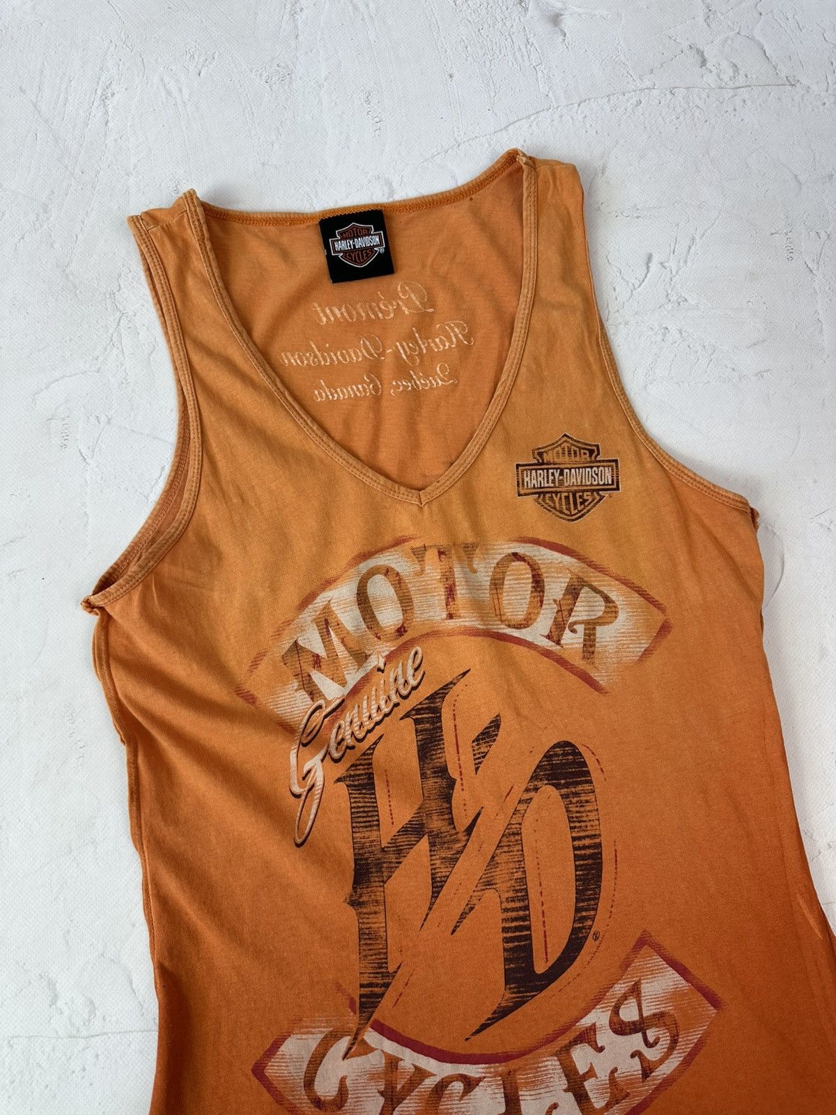 Other Vintage Harley Davidson Orange Washed Printed Top Size S / US 4 / IT 40 - 2 Thumbnail