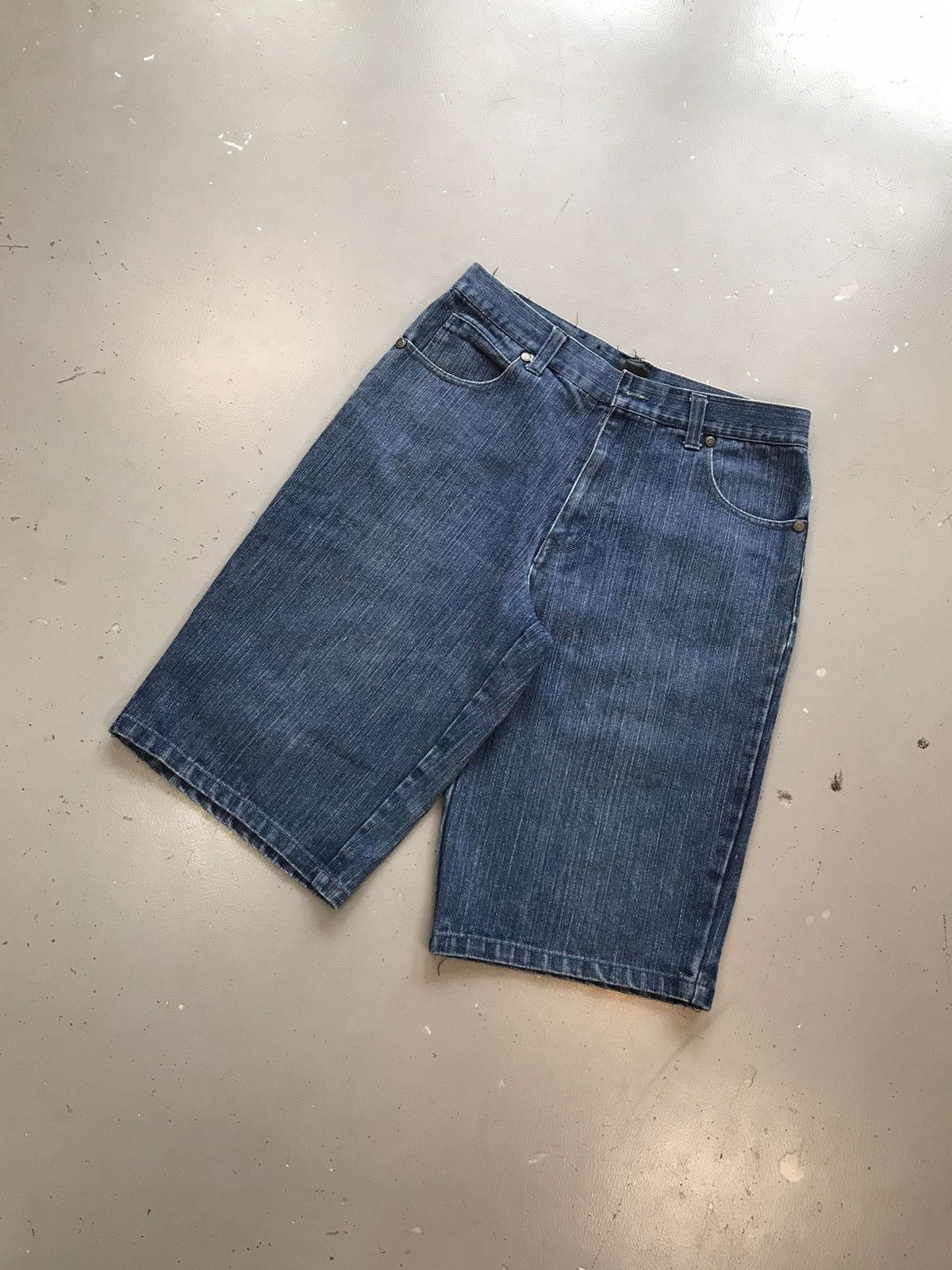 Vintage Vintage raw blue crazy patterns printed denim jort Size US 34 / EU 50 - 3 Thumbnail