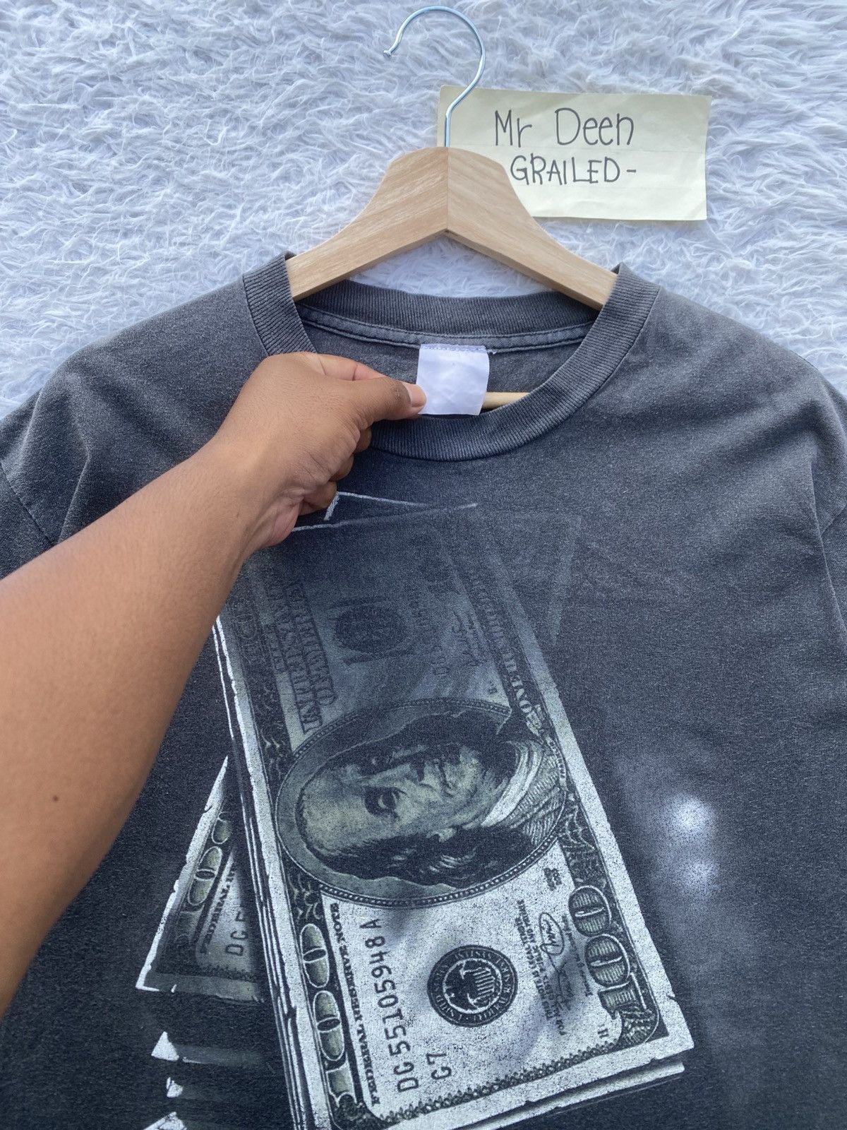 Vintage Vintage Hundred Dollar Bill Benjamin Franklin US Dollars tee Size US M / EU 48-50 / 2 - 7 Thumbnail
