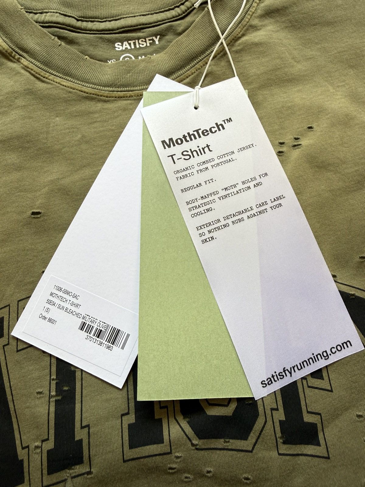 Satisfy Satisfy Running Equipment MothTech Tee Olive Green Small Size US S / EU 44-46 / 1 - 7 Thumbnail