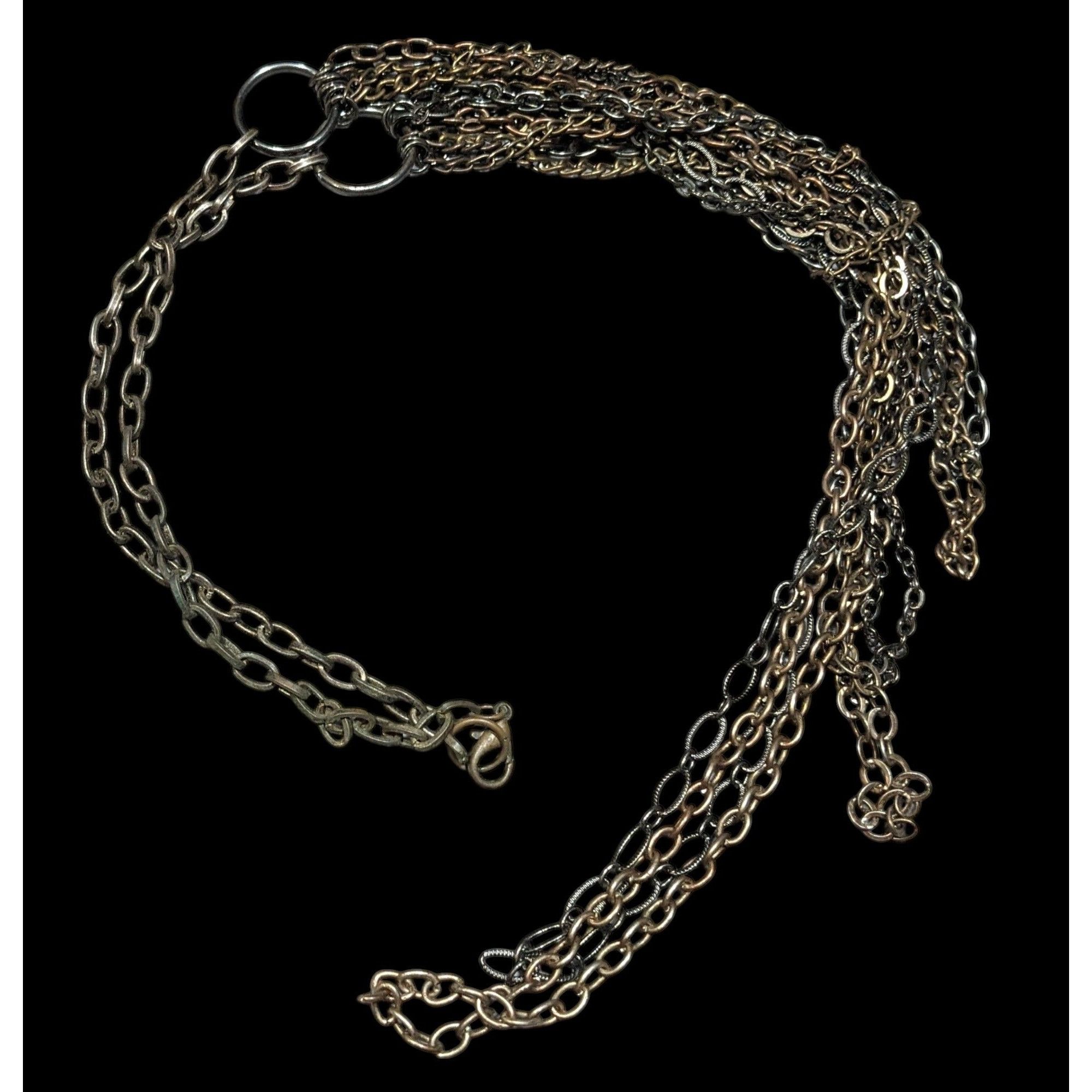 Other Antiqued Gold Tone Multilayer Chain Necklace Size ONE SIZE - 3 Thumbnail
