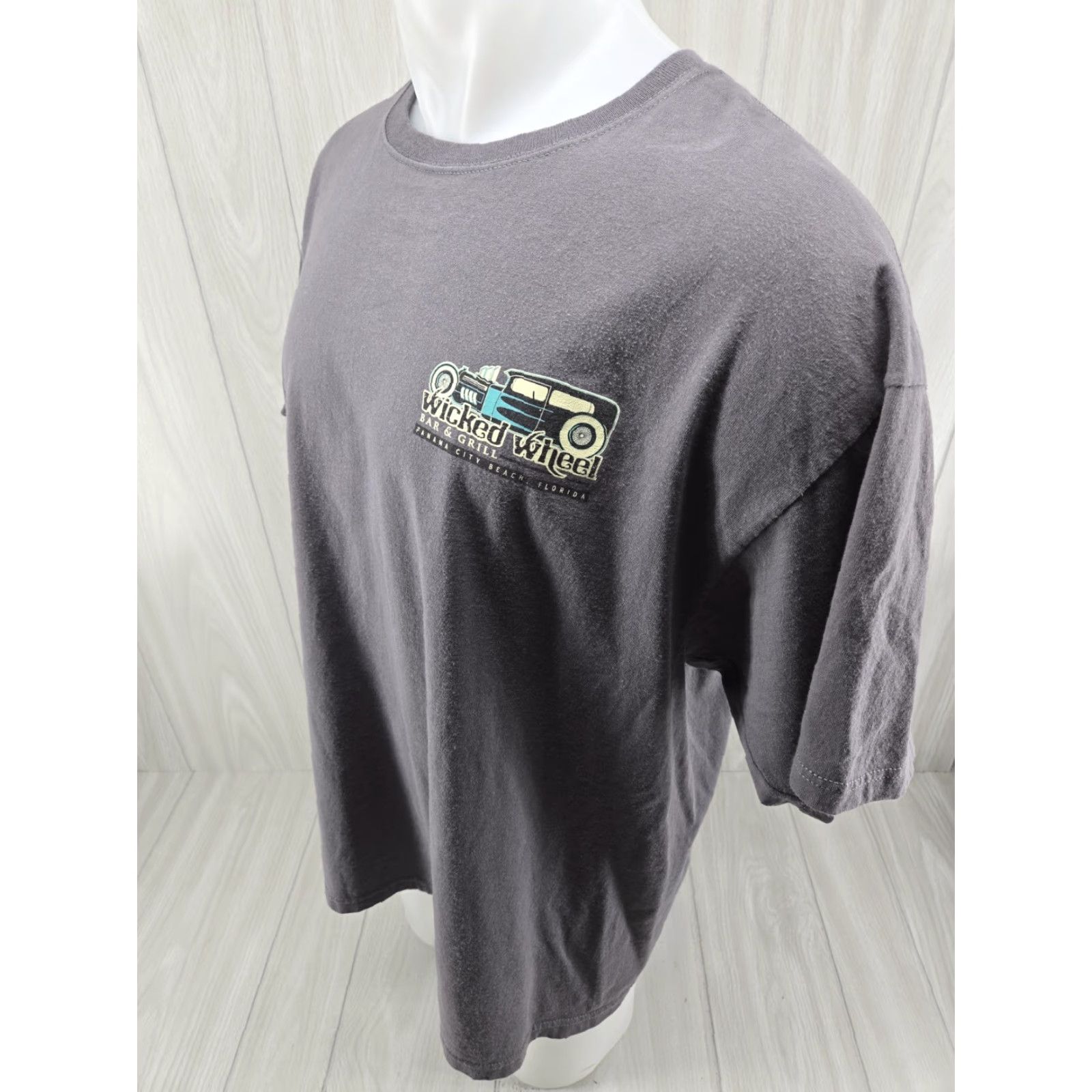 Anvil Distressed Wicked Wheel Motorcycle Panama City Beach Shirt Men Gray 2XL Size US XXL / EU 58 / 5 - 5 Thumbnail