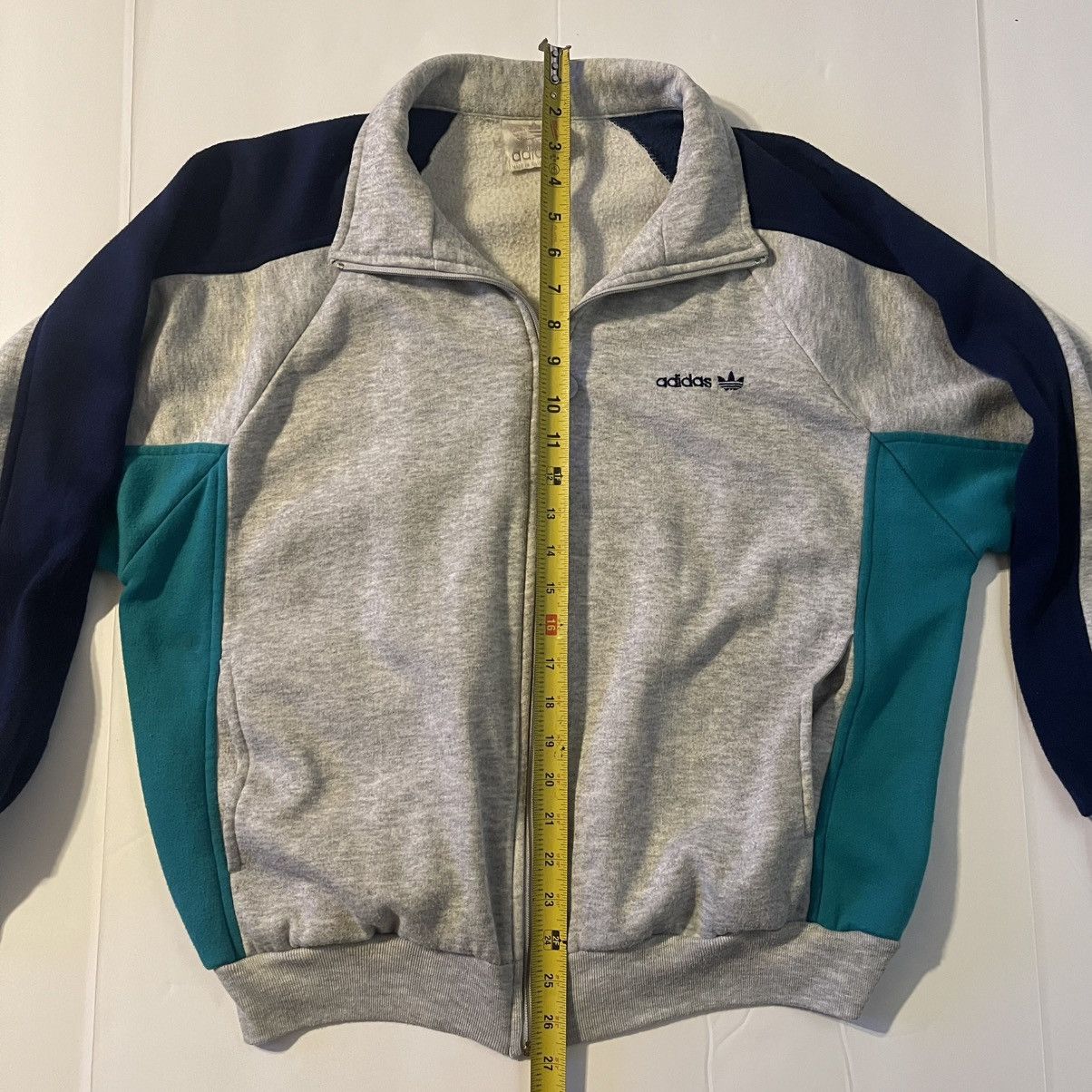 Adidas Vintage adidas Track Jacket Gray/Teal/Navy Trefoil Size US M / EU 48-50 / 2 - 7 Thumbnail