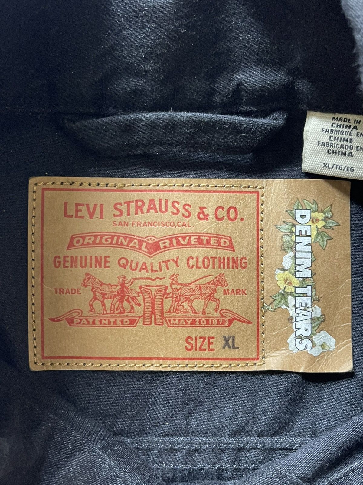 DENIM TEARS × Levi's Denim Tears x Levis Type 2 Wreath Black Denim Trucker Jacket Size US XL / EU 56 / 4 - 7 Thumbnail