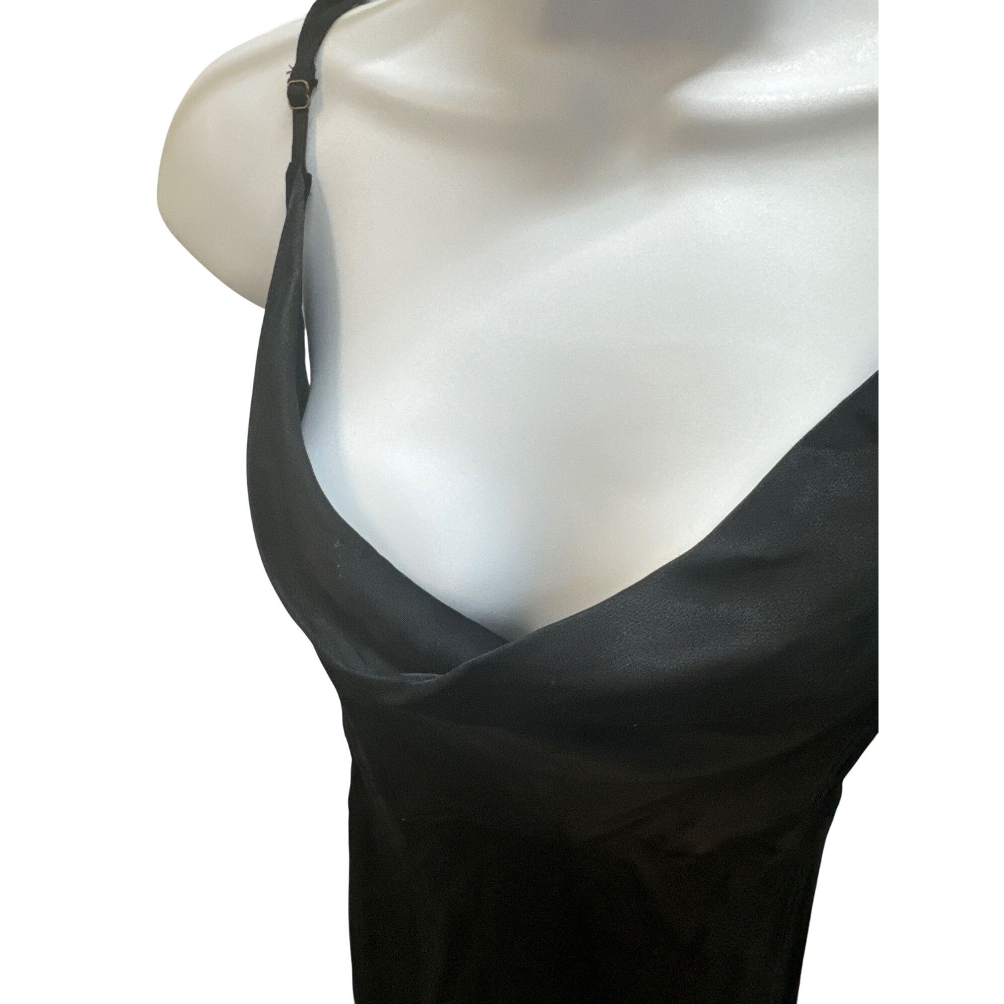 Anthropologie Black Cocktail Dress With Adjustable Straps & Cowl Neck Anth Size M / US 6-8 / IT 42-44 - 4 Thumbnail