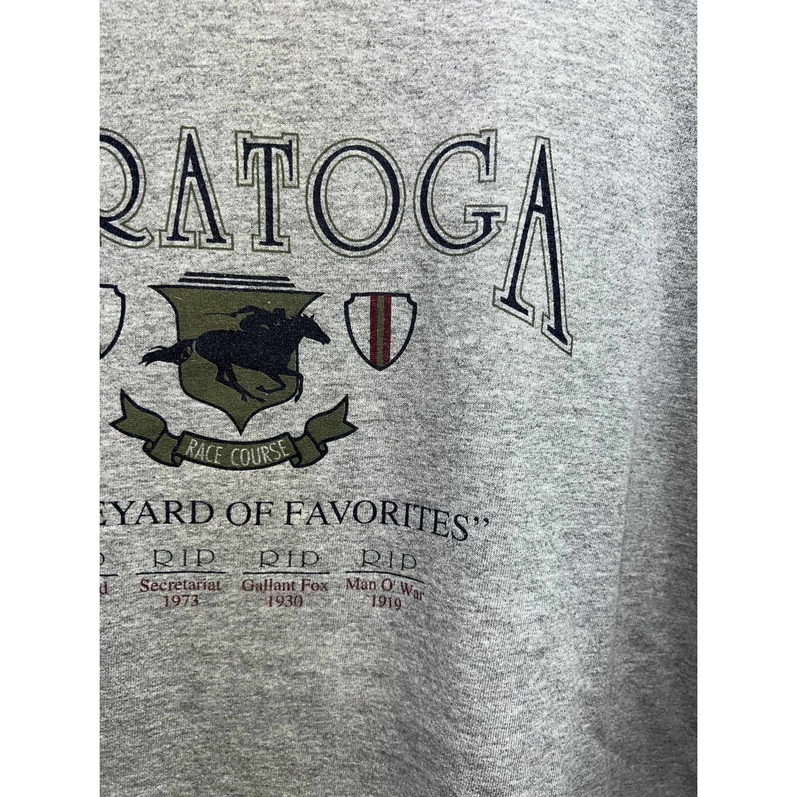 Gear for Sports Vintage Saratoga Shirt Race Couse Horse Racing Gray Tee 90s Size US M / EU 48-50 / 2 - 4 Thumbnail