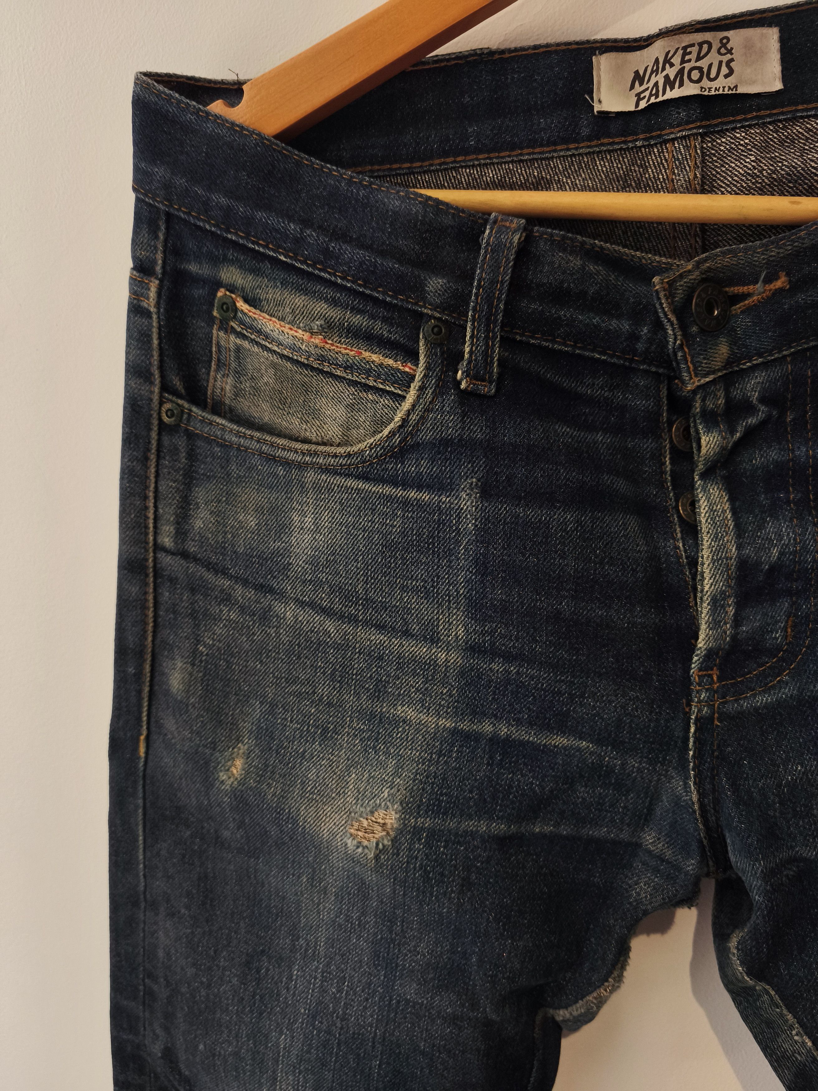 Naked & Famous Butler Naked & Famous Slim Dry Demin Fades Jean Selvedge Size US 33 - 3 Thumbnail