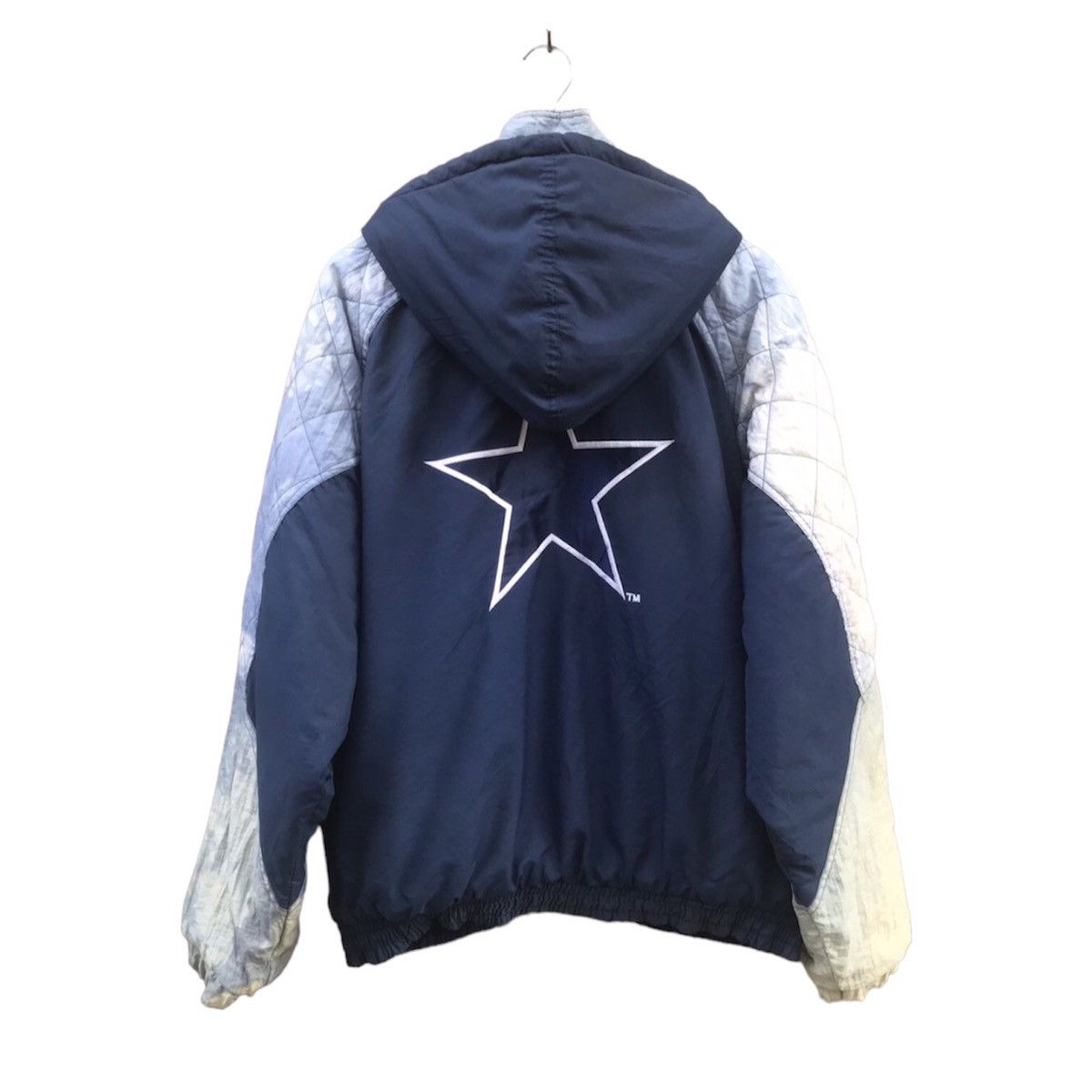 NFL 90s Starter Dallas Cowboys Acid Wash Silver Diamond Puffer Size US L / EU 52-54 / 3 - 2 Thumbnail