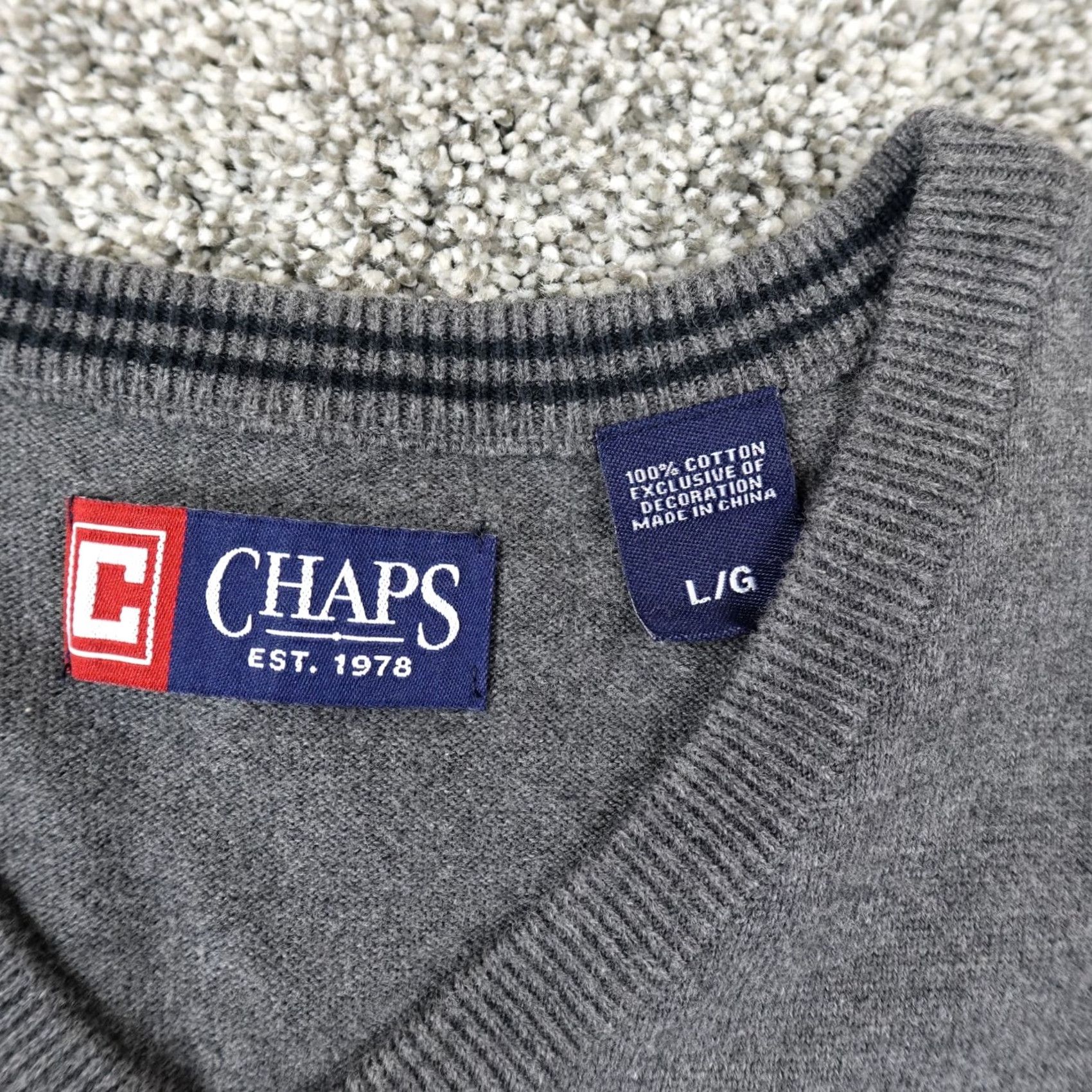 Polo Ralph Lauren Ralph Lauren Chaps Vest Mens L Gray Sleeveless Knit V-Neck Golf Casual Workwear | Polo Ralph Lauren Size US L / EU 52-54 / 3 - 4 Thumbnail