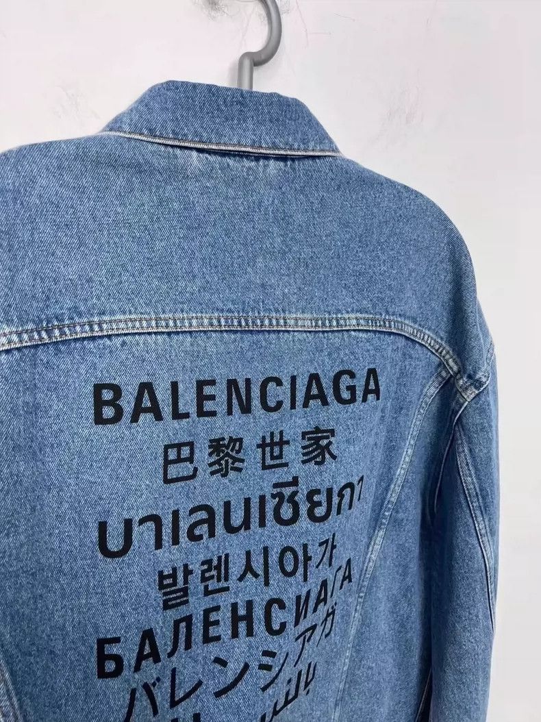 Balenciaga Balenciaga Seven Languages Logo Denim Jacket Size US M / EU 48-50 / 2 - 4 Thumbnail