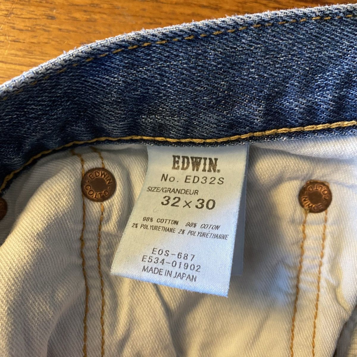 Edwin Edwin Made in Japan Kaihara Selvage 12oz Slim Tapered Jeans Size US 32 / EU 48 - 6 Thumbnail