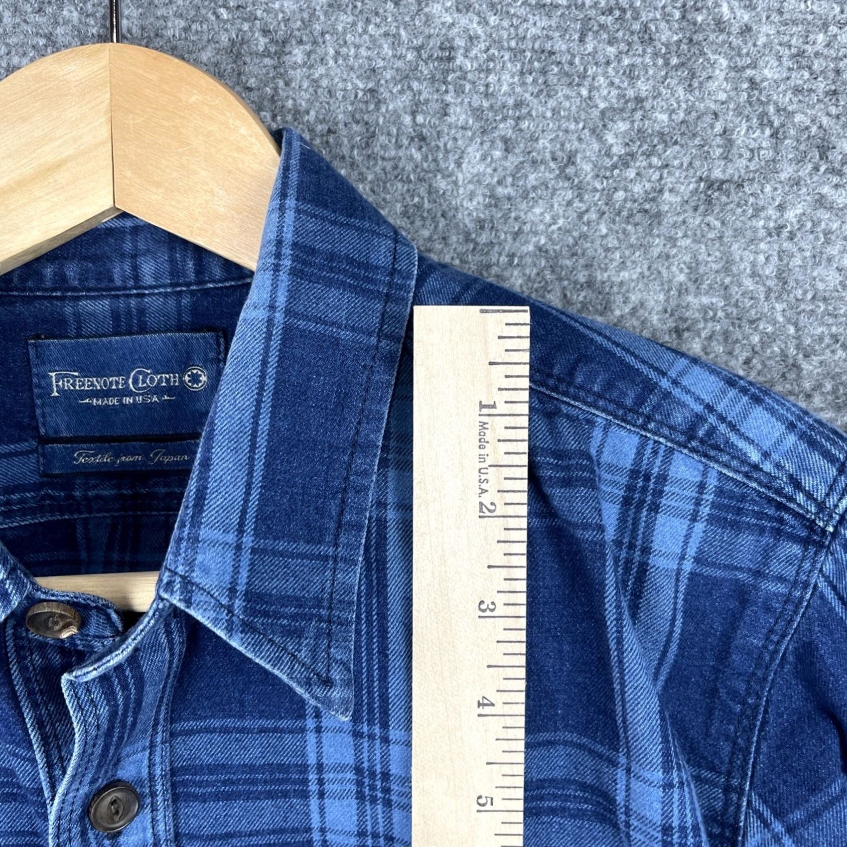 Freenote Cloth Freenote Cloth Shirt Mens Small Blue Plaid Flannel Woven Japan Fabric USA Made Size US S / EU 44-46 / 1 - 5 Thumbnail