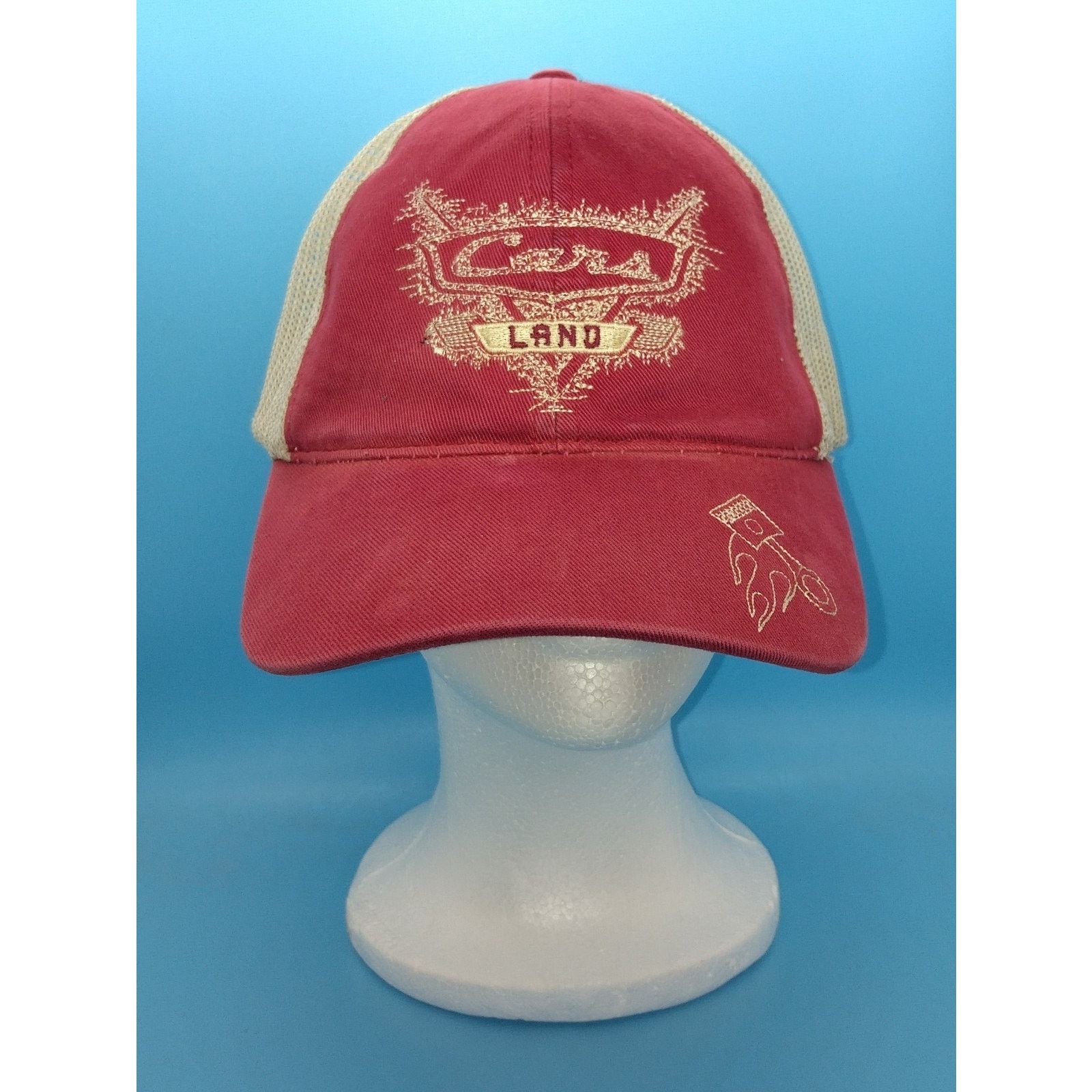 Disney DISNEY CARS Land "Dirt Track" Distressed Red/White Adult Hat Size ONE SIZE - 2 Thumbnail