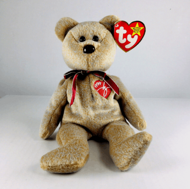 Vintage Ty 1999 Signature Bear Beanie Baby Retired Plush w/ Display Size ONE SIZE - 1 Thumbnail