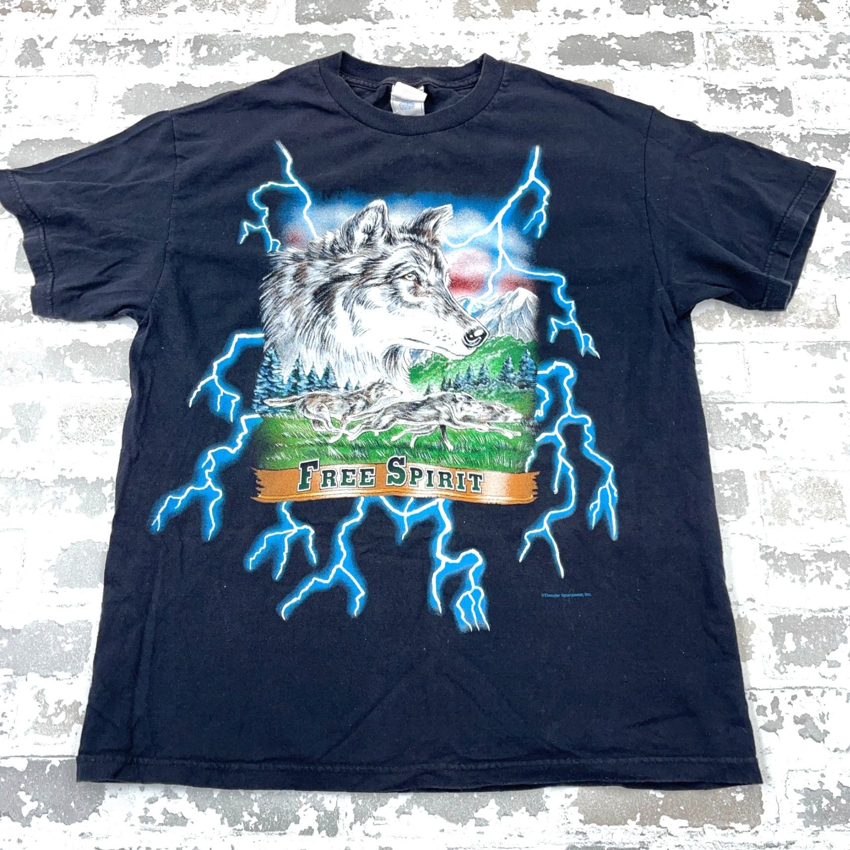 Vintage VINTAGE Tennessee River Shirt Men L Black Thunder Lightning Wolf Pack 90s Graphic Print Crew Neck Short Sleeve T-Shirt Size US L / EU 52-54 / 3 - 5 Thumbnail