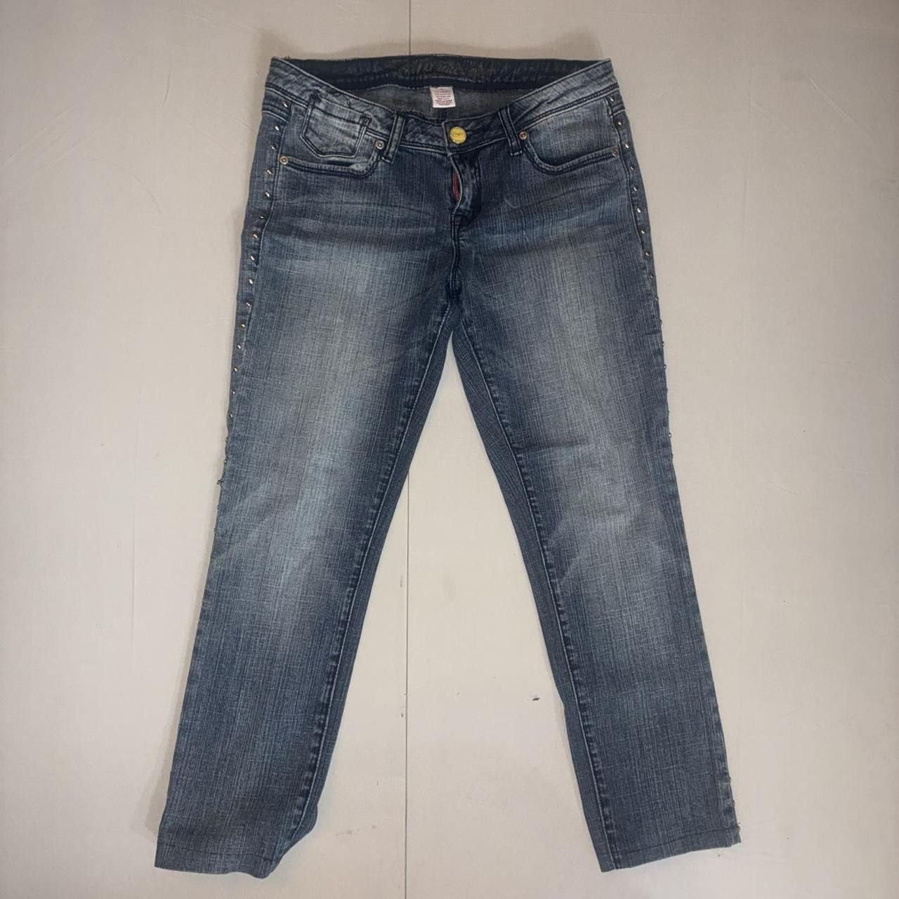 Other Vintage Candie's straight leg jeans with studded detailing Size 22" - 2 Thumbnail