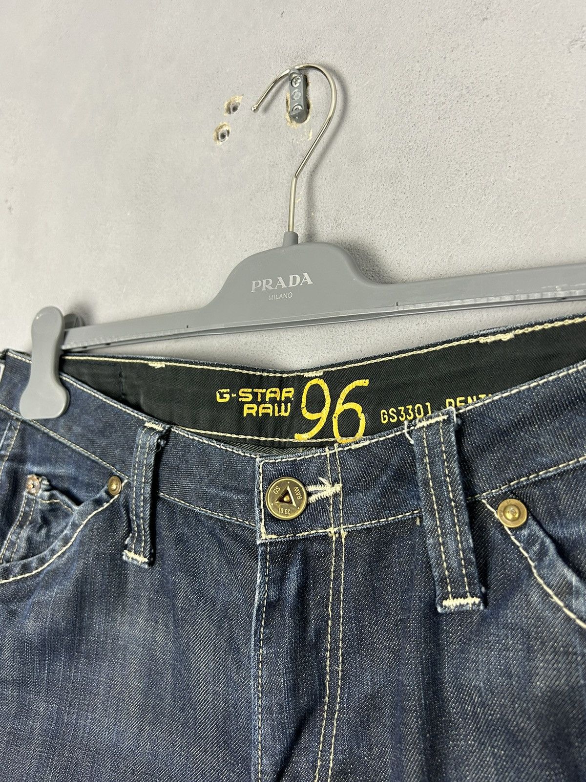 G-Star G-Star RAW 3301 96 Denim Jeans W31 L34 DarkWash Strap Detail Size US 31 - 13 Thumbnail
